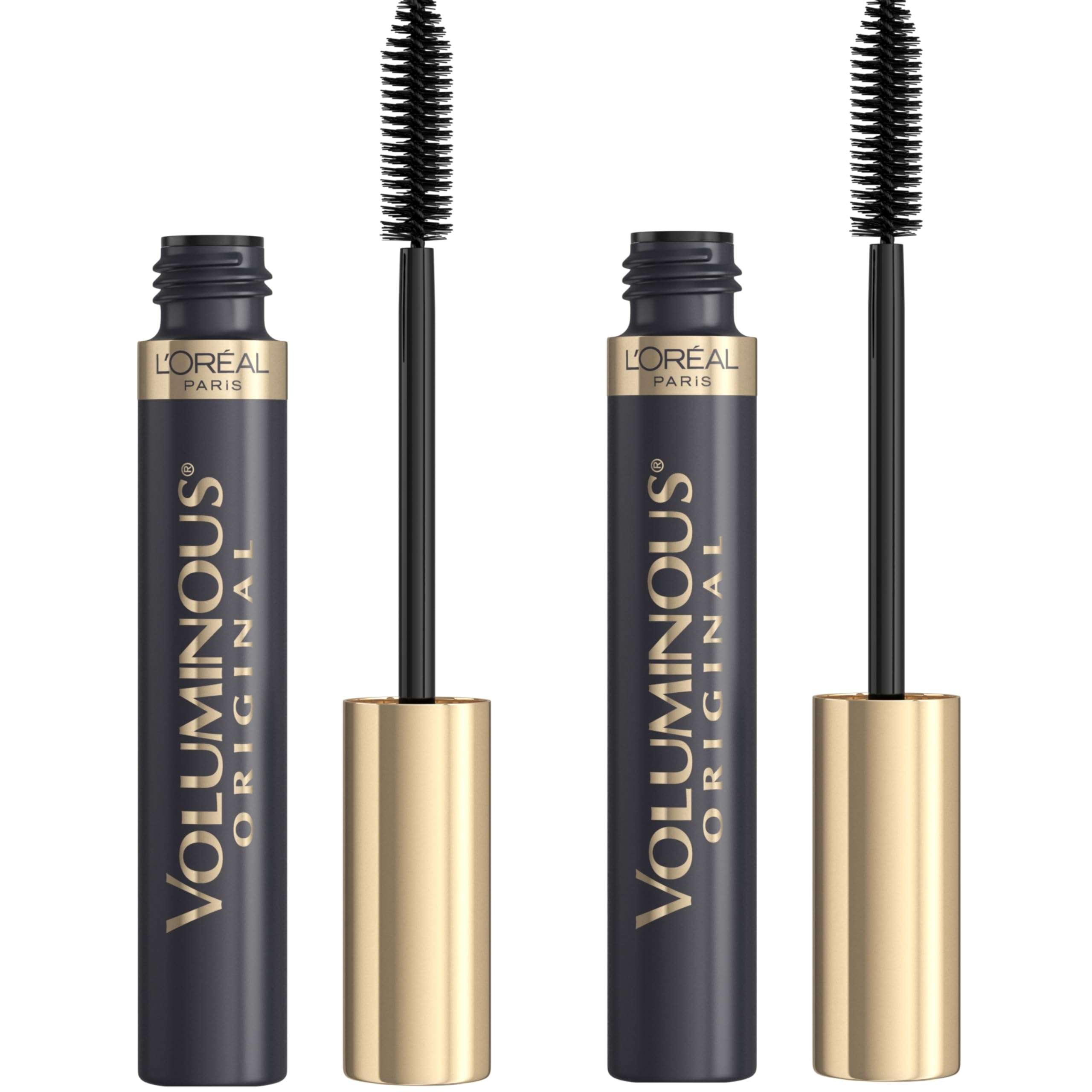 L’Oreal Paris Original Voluminous Mascara, Building Mascara Volume and Length Formula, Washable, Blackest Black, 0.28 Fl Oz., 2 Count