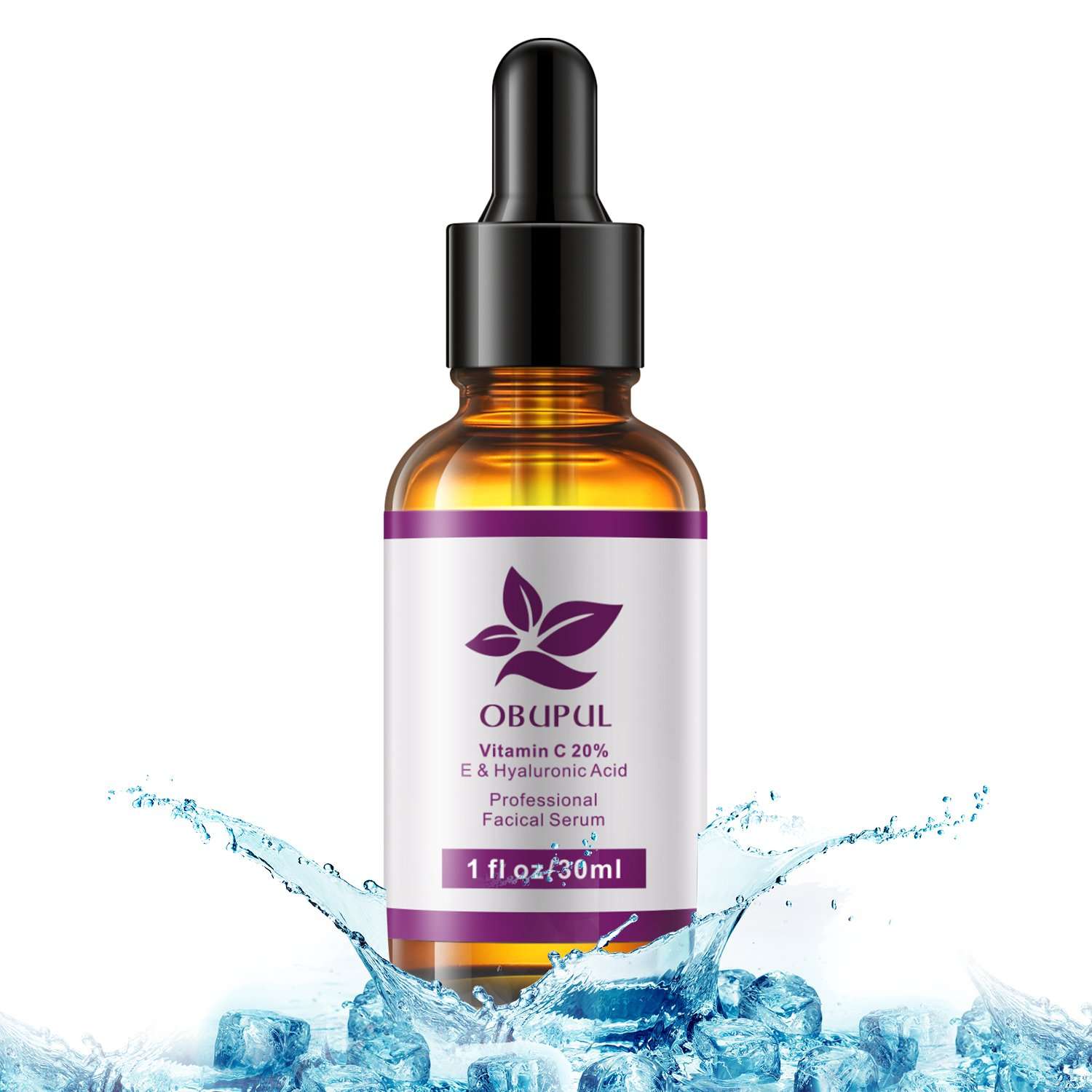 Obupul Skin Care Vitamin C Serum for Face, Organic Anti-Aging Anti Wrinkle Topical Facial Serum with Hyaluronic Acid & Vitamin E,1 fl. oz 1