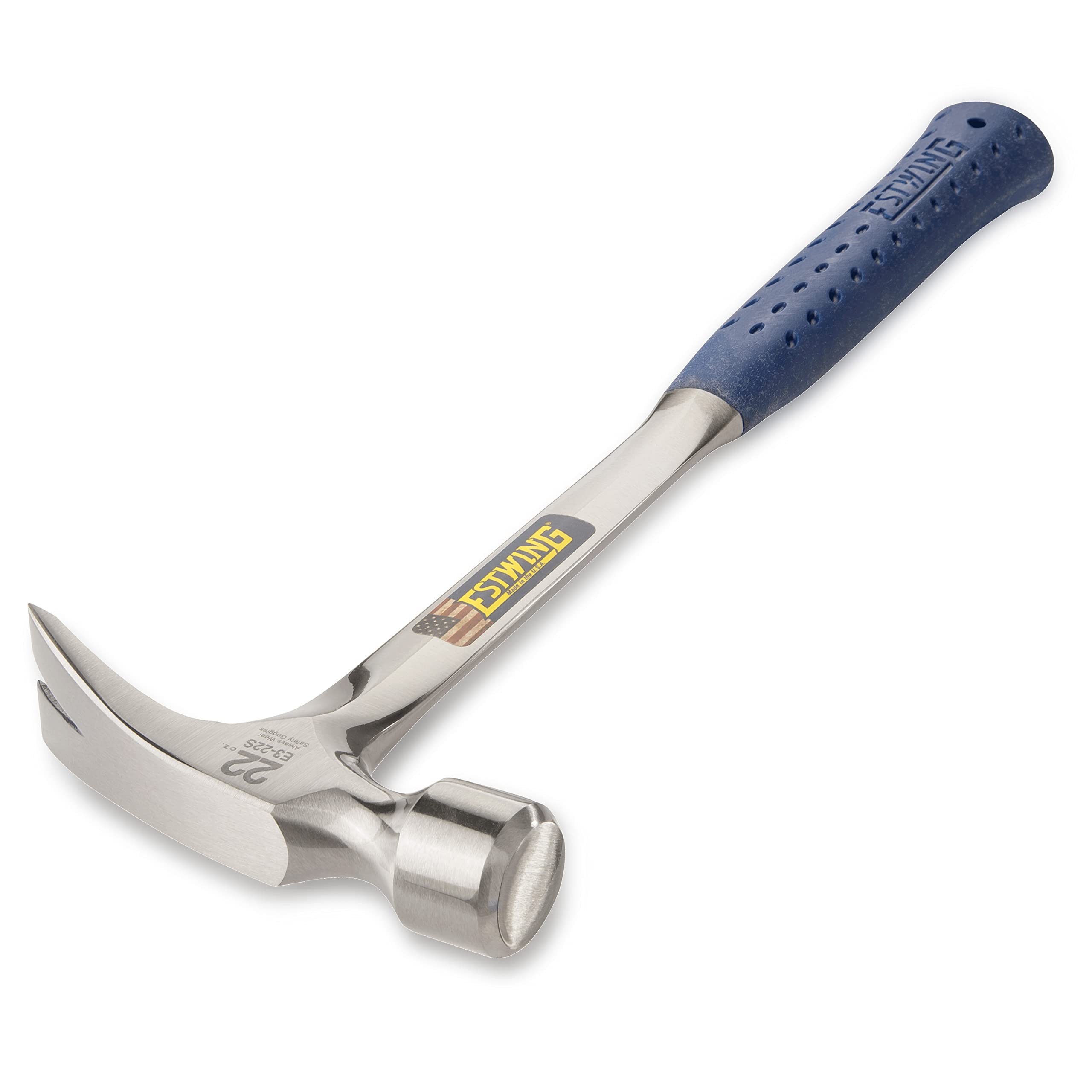 Estwing 22 oz & 22 oz Framing Hammers with Shock Reduction Grip, Silver & Milled Face 4