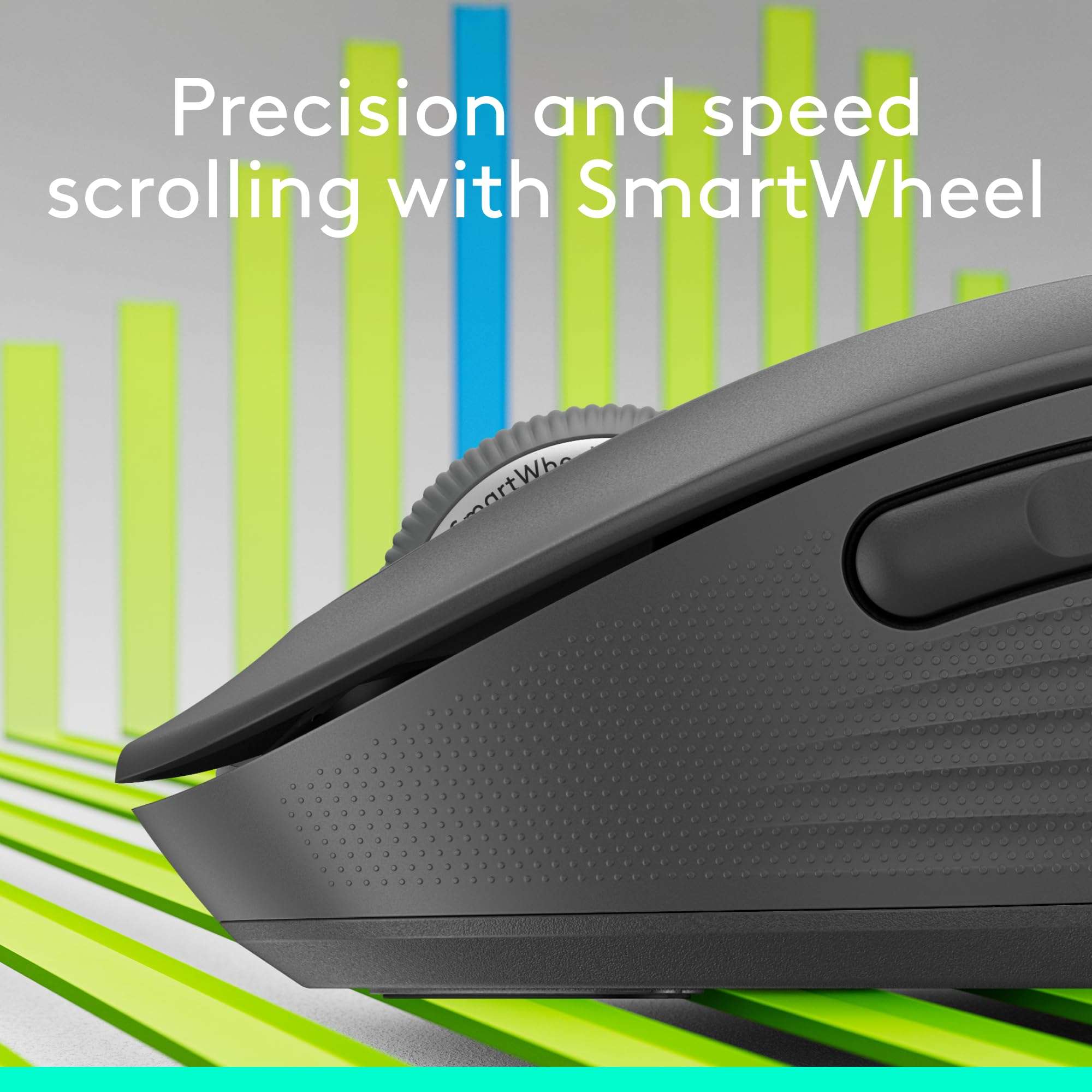 Logitech Signature Plus M750 L Wireless Mouse - for Large Hands, SmartWheel, Bluetooth, Multi Device, 24-Month Battery, Silent Clicks, Customizable Side Buttons, Contoured Shape - Graphite 2