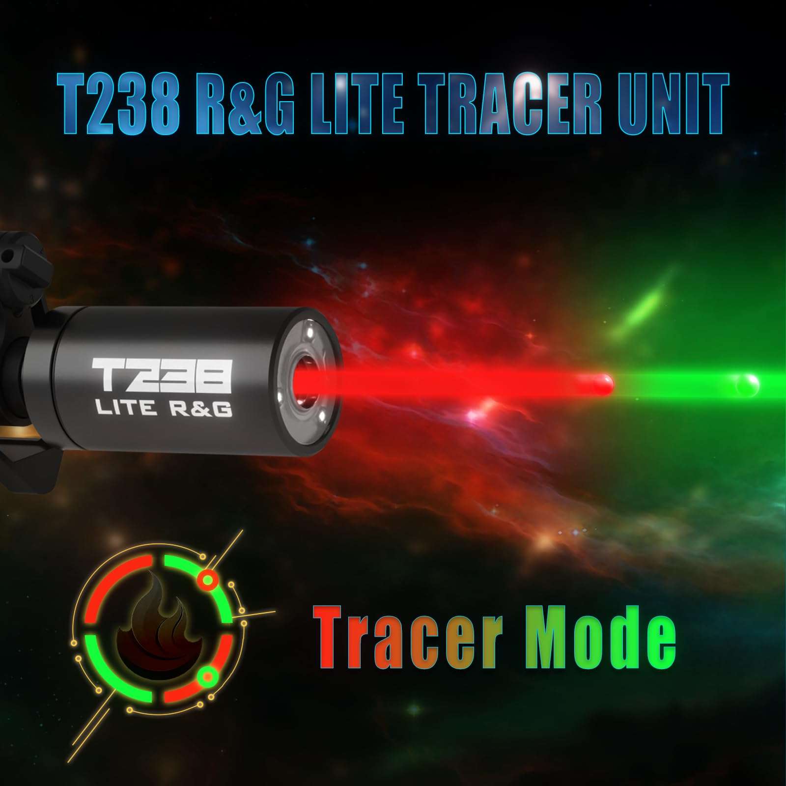 T238-LITE R&G Airsoft Tracer Unit, Spitfire Tactical Muzzle Flash Simulator for Airsoft Green Tracer BBS/Gel Balls with14mm CCW Threaded Interface 5