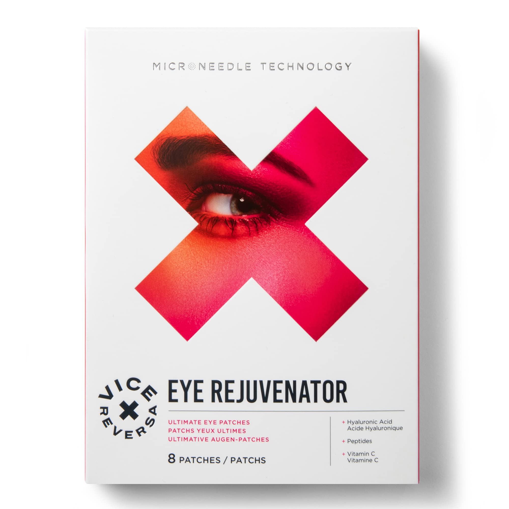 Vice Reversa Eye Rejuvenator - Under Eye Patches with Hyaluronic Acid - Hydrate & Brighten with MicroCrystal Skincare (10 Pairs)