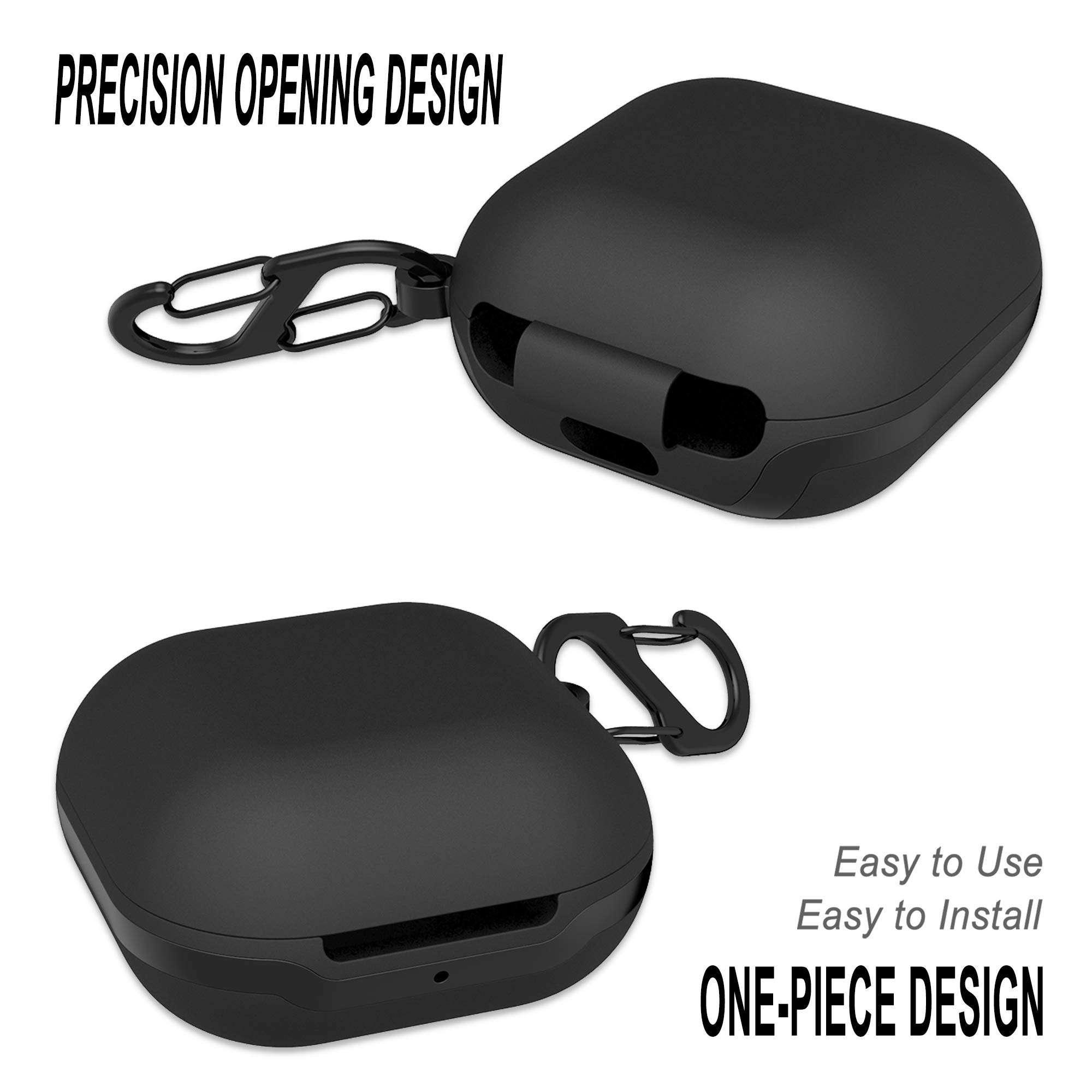 Geiomoo Compatible with Galaxy Buds Pro/Galaxy Buds Live Silicone Carrying Case, Portable Scratch Shock Resistant Cover (Black) 4
