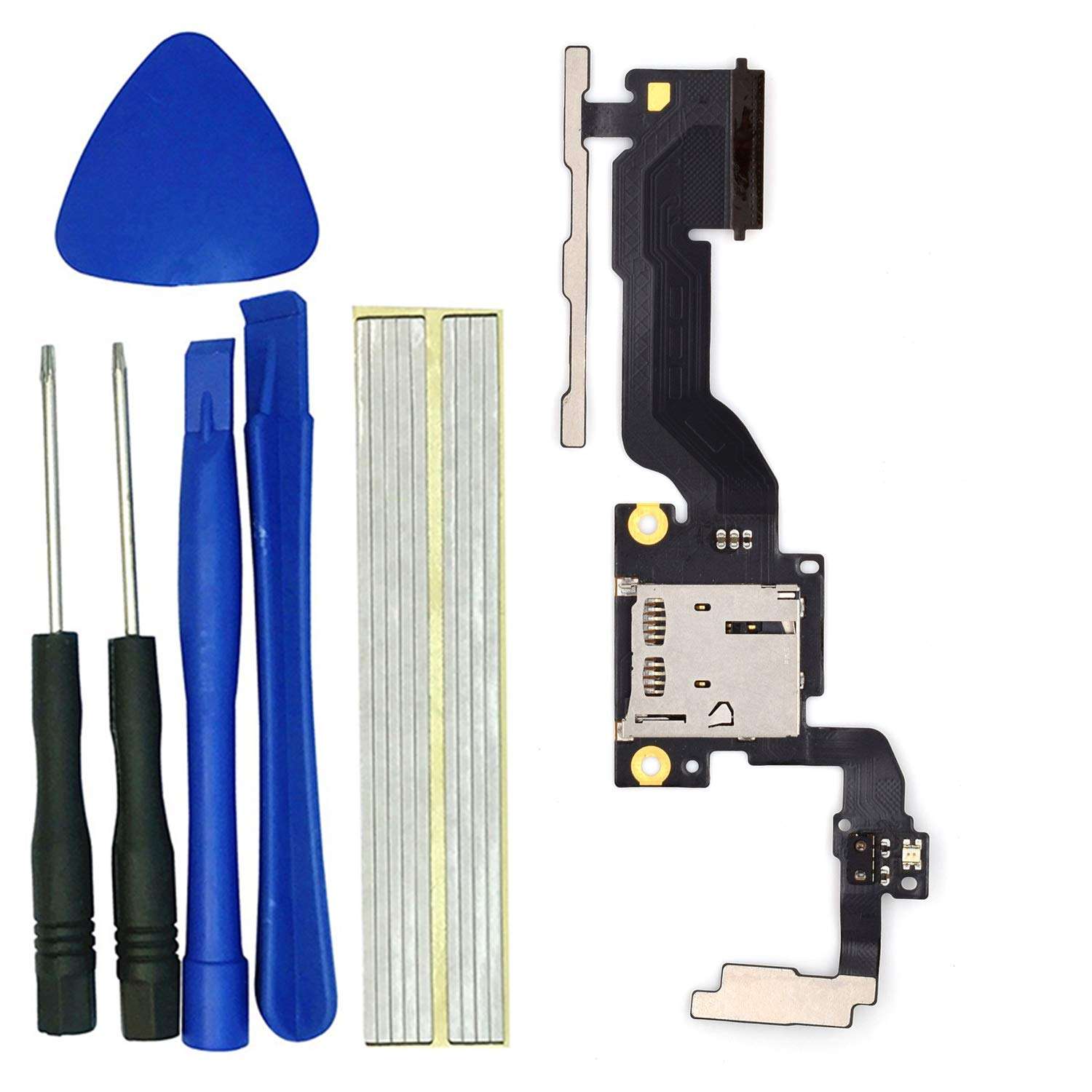 klesti SD Card Reader Flex Cable Distance Sensing Volume Button Power ON-Off Button Replacement Compatible with HTC One M9E