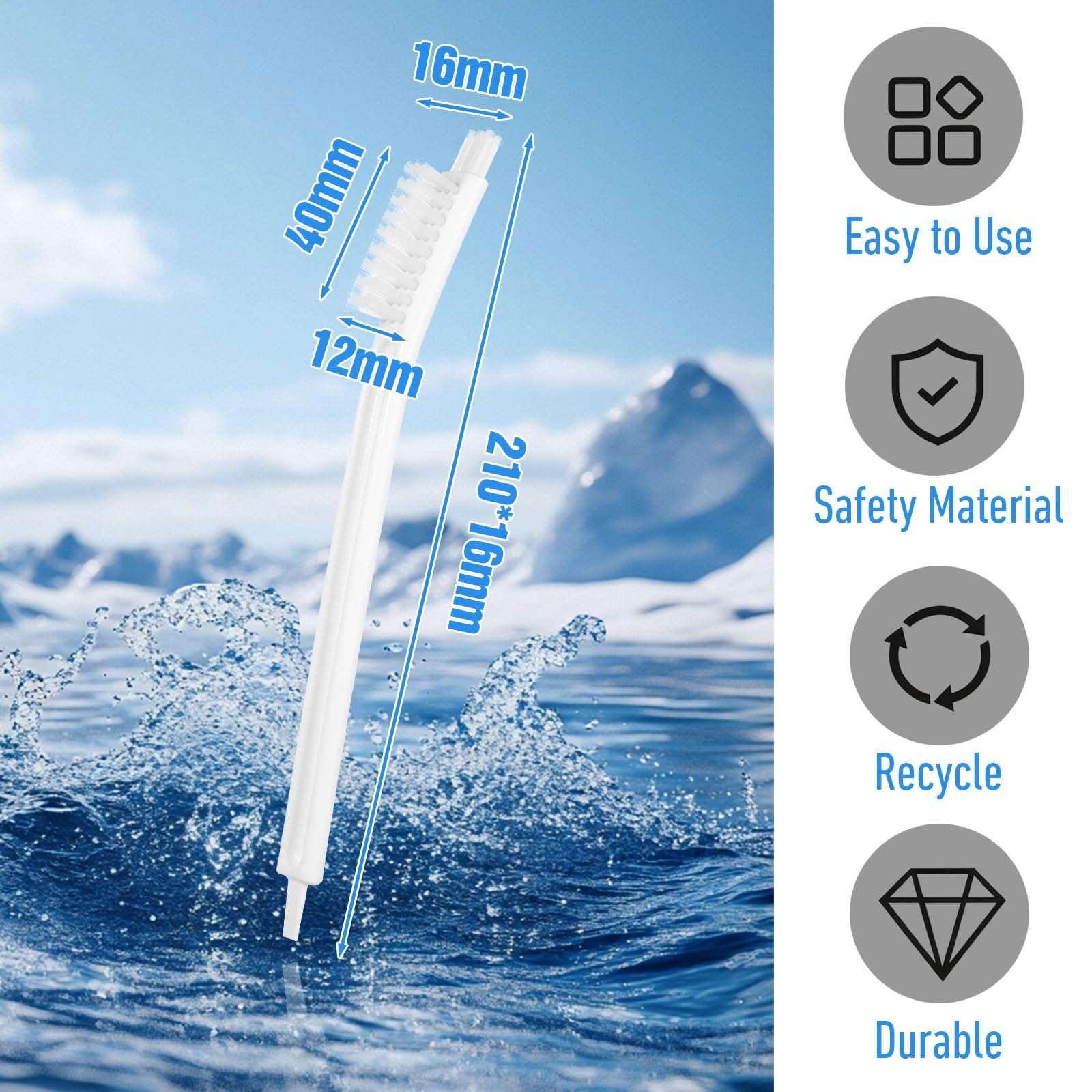 3 Packs Fruit Juicer Machine Cleaning Brushes, Soy Milk Maker Deep Clean Brush Crevice Tool Set Small Scrub Brushes for Toaster Sink Tile Grout Grater, Small Cleaning Supplies Gadgets White 3