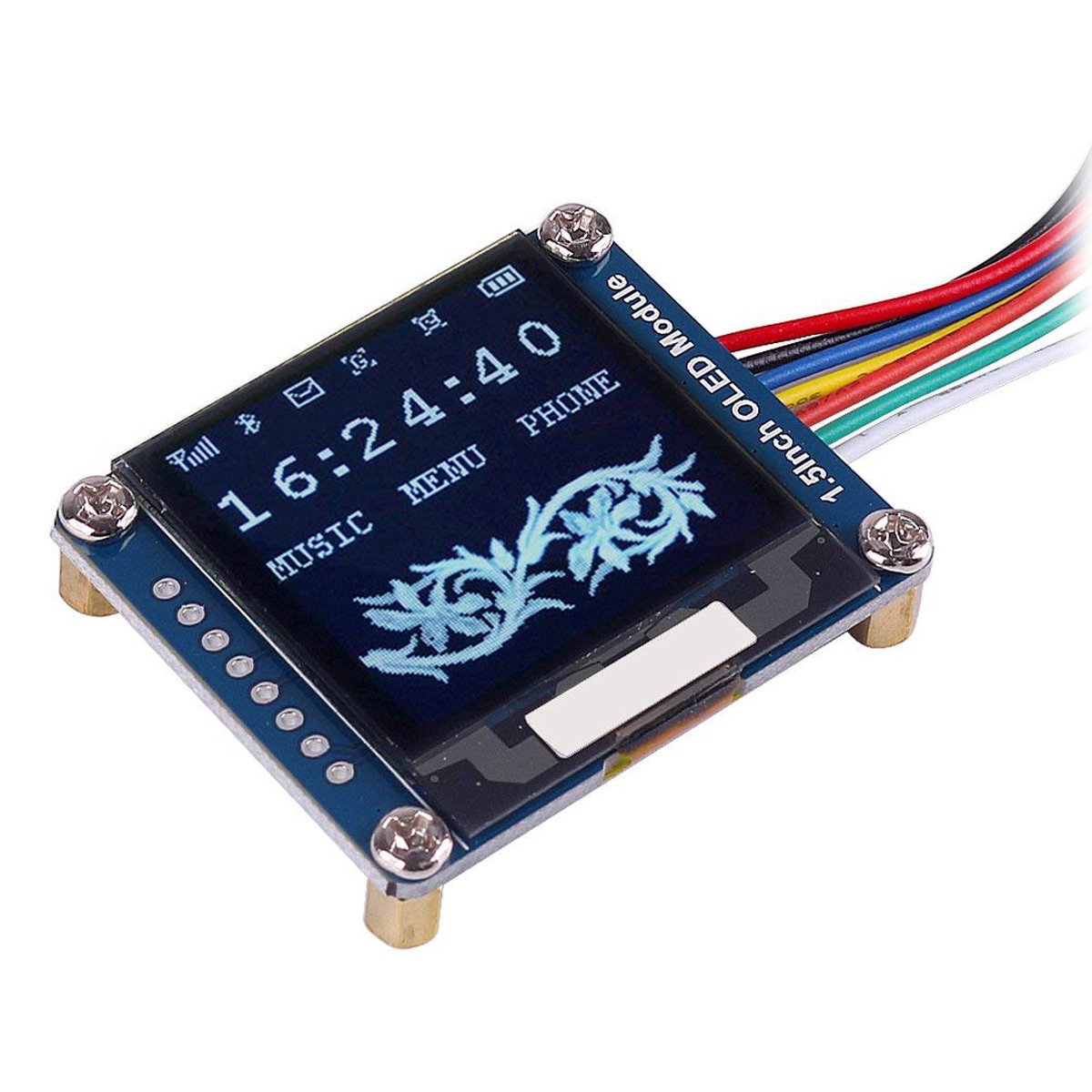 MakerFocus I2C OLED Display Module 1.5inch OLED Module 128x128 Pixel SSD1327 with SPI/I2C Interface DC 3.3V / 5V, 16-bit Grey Level and Internal Controller for Ar duino/Raspberry/Jetson Na no/STM32