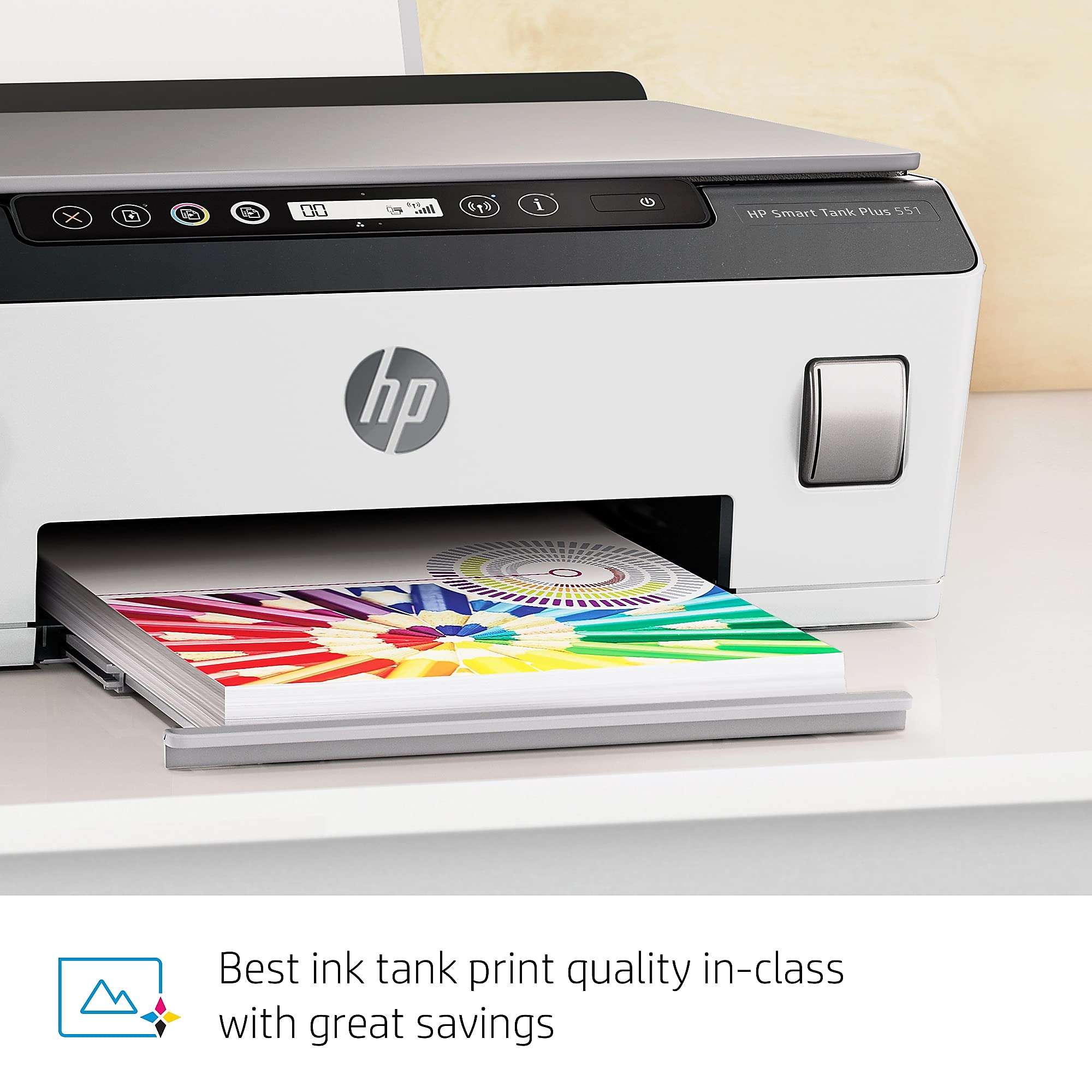 HP Smart -Tank Plus 551 Wireless All-in-One Ink -Tank Printer, up to 2 Years of Ink in Bottles, Mobile Remote Print, Scan, Copy, White, Works with Alexa (6HF11A) 3