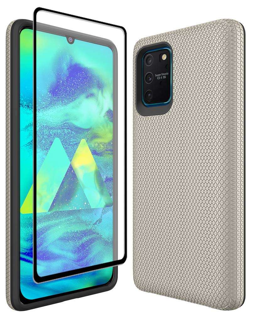 Thinkart Galaxy S10 Lite (2020) Case with Tempered Glass Screen Protector,Anti-Slip Non-Slip Texture Protection Hard Cover for Samsung Galaxy S10 Lite,Galaxy A91,Galaxy M80S Phone (Golden) 1