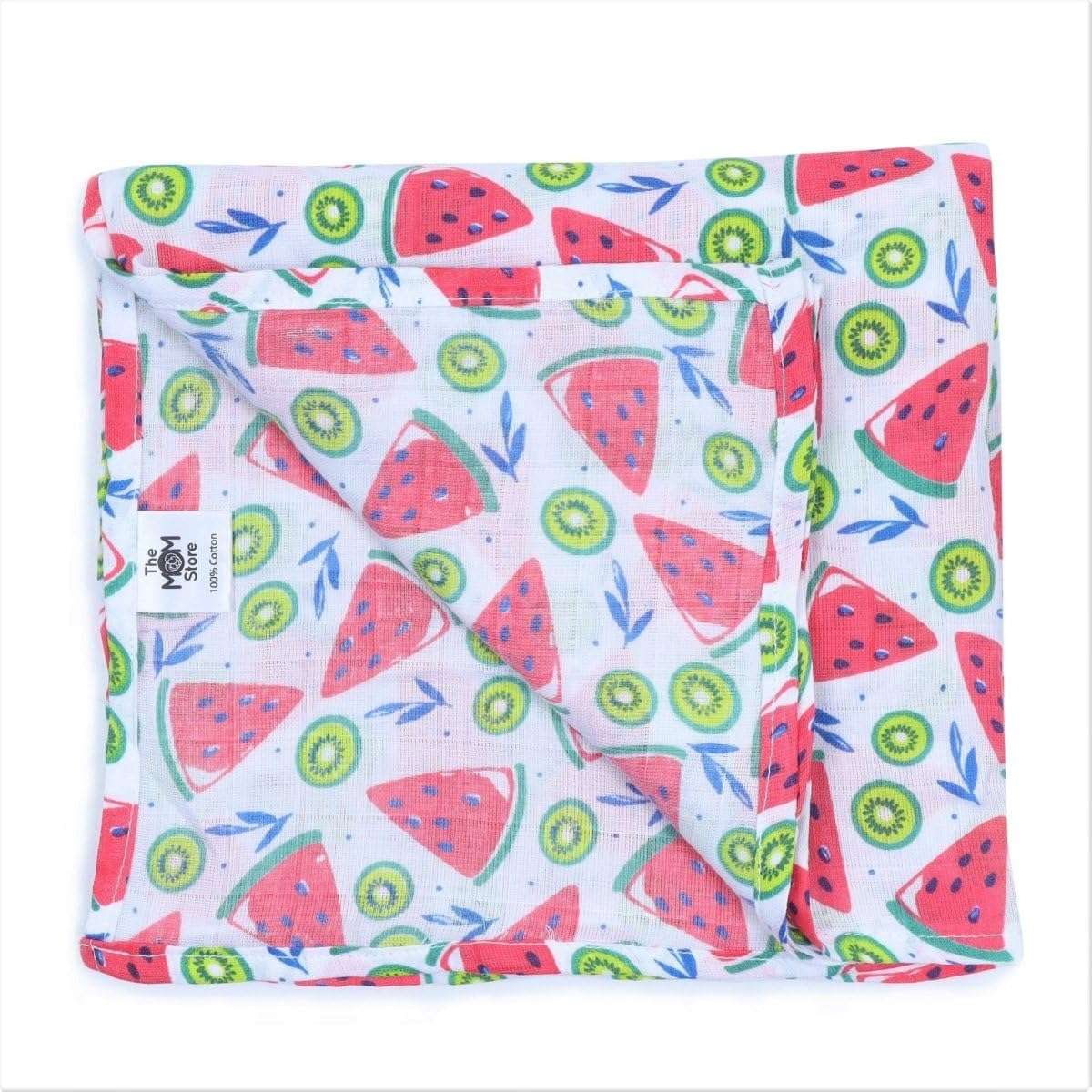 The Mom Store Baby Muslin Swaddle Wrap for Newborn | Muslin Cotton Baby Swaddling Blanket | Soft And Comfortable Baby Wrap | New Born Babies Essential | Trendy Premium Baby Blanket | Fruity Watermelon 5