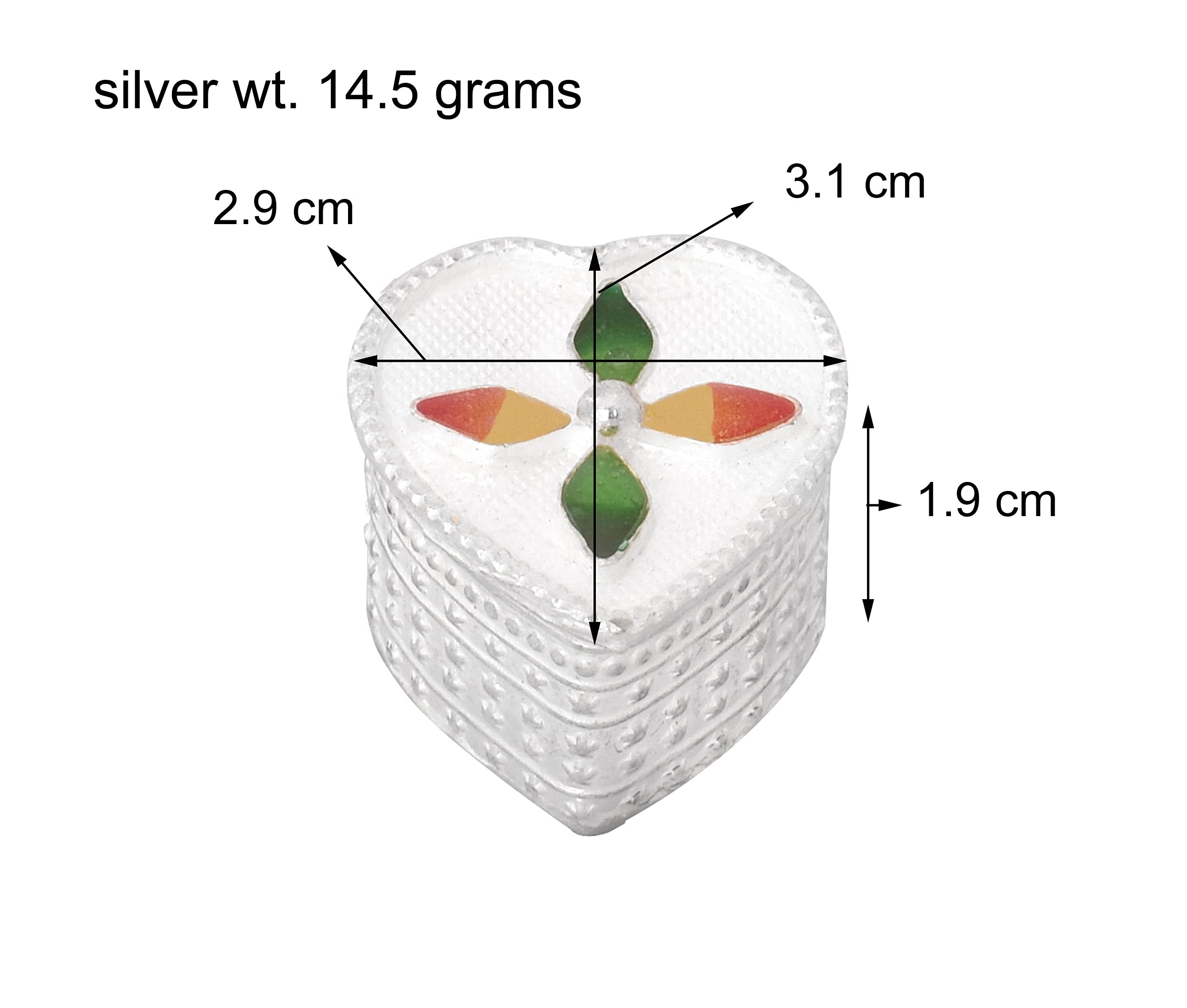 KMJ Pure Silver sindoor Box/dani for Women, kumkum/haldi Box, Pooja Items for Home (wt. 14.5 Grams) 3