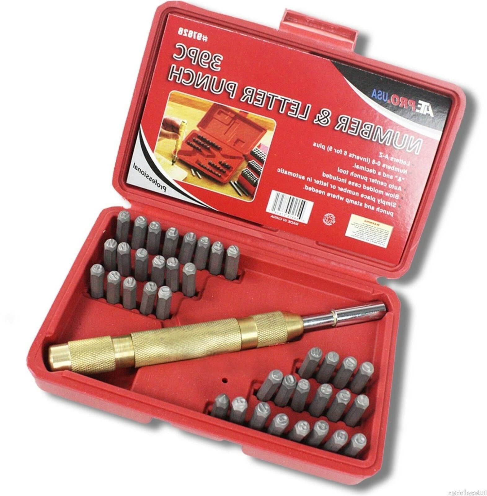 New 39 Pc Steel 1/8" Stamp Hand Die Set Metal Punch,Jikkolumlukka