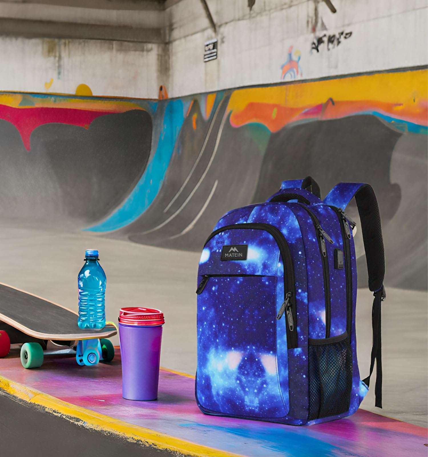 MATEIN School Backpack for Boys Girls, Anti Theft College School Laptop Bookbag for Students with USB Charging Port, Water Resistant Slim Travel Laptop Backpack Fits 15.6 In Computer Gifts for Men 2