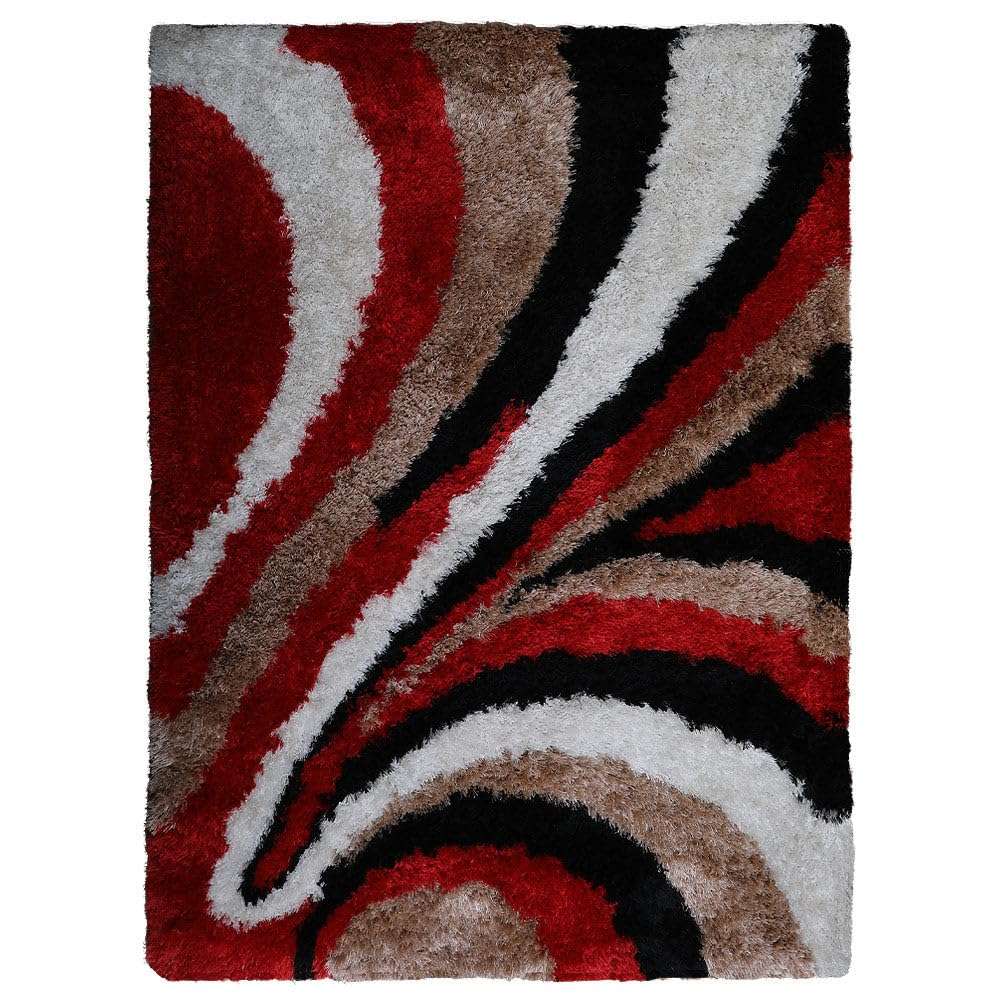 Hand Tufted SHAG Polyester ECO-Friendly Area Rugs - 4'x6', Rectangle, Multicolor, Contemporary Modern Design, High Pile Thick Handmade Anti Skid Rugs for Living Room K00028 3