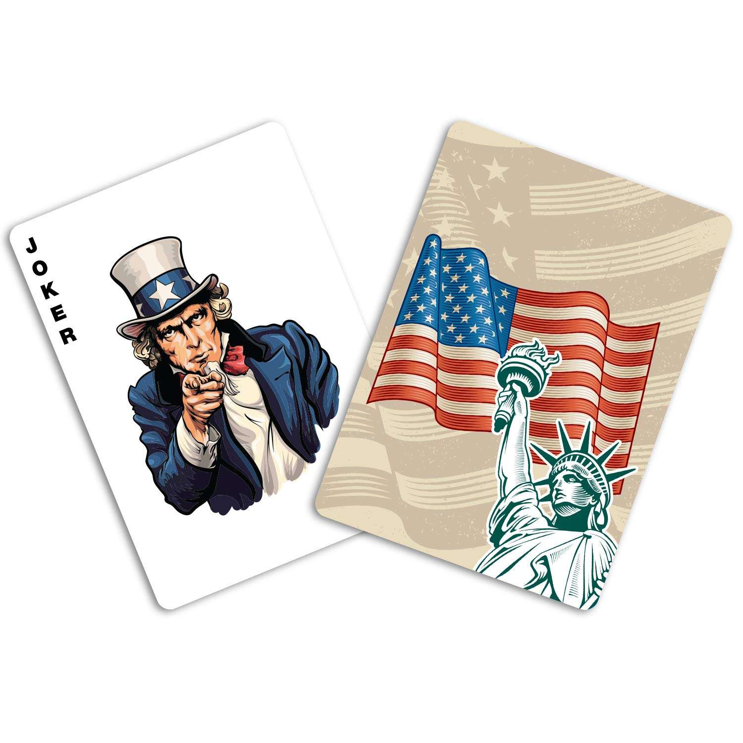 Tan American Flag Playing Cards - Patriotic Graphics - Premium Quality - Veteran Gifts for Men or Women | Tan American Flag Cards 2