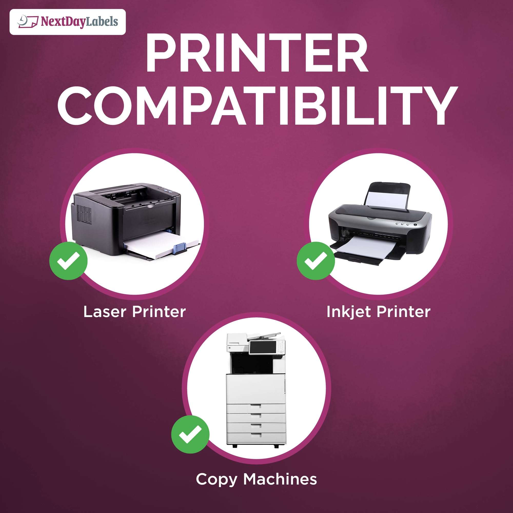 NextDayLabels – 4” x 2” Rectangular Sticker Labels for Printer - White Laser/Inkjet Printer Labels Return Address Labels Shipping Label Stickers (50 Sheets, 10 Per Sheet, 500 Labels) 6