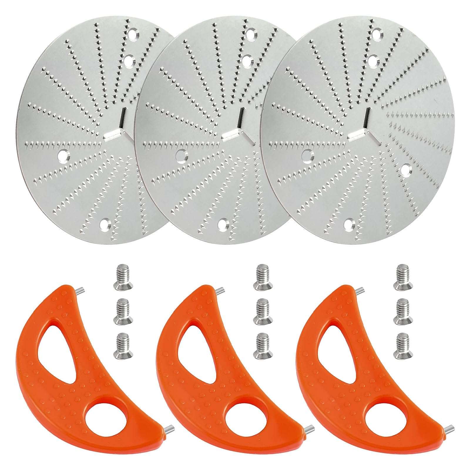 3 Set Crescent Tool with NC Replacement Blade for Strainer Juicer Replacement Parts Power Juicer Compatible with Jack La-lanne Attached Mounting Screws 1