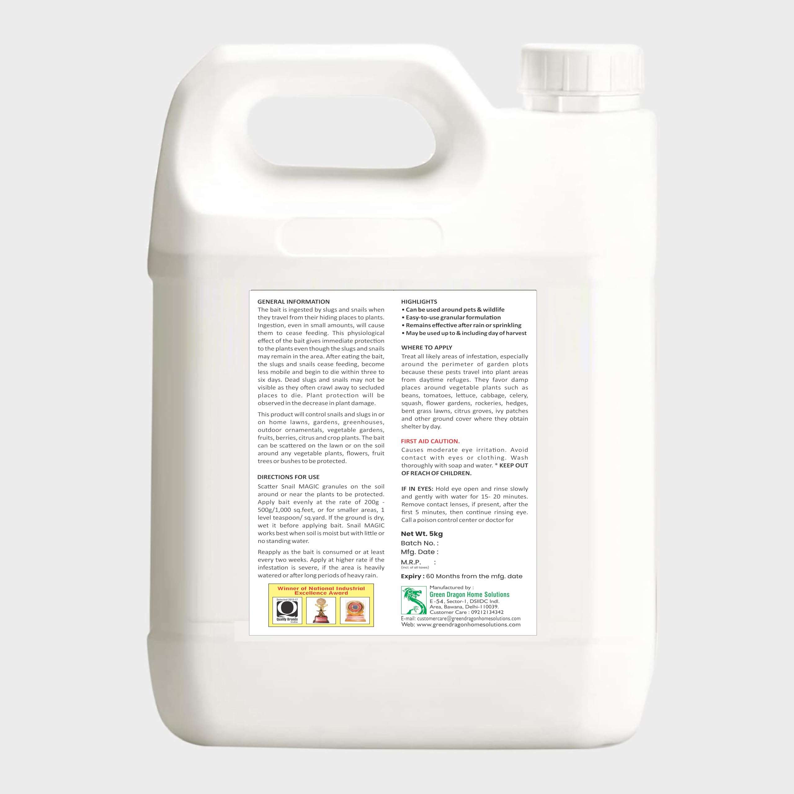 Green Dragon Home Solutions | Natural & Organic | SNAIL MAGIC, Garden Slug & Snail Repellent - 5 kg 3