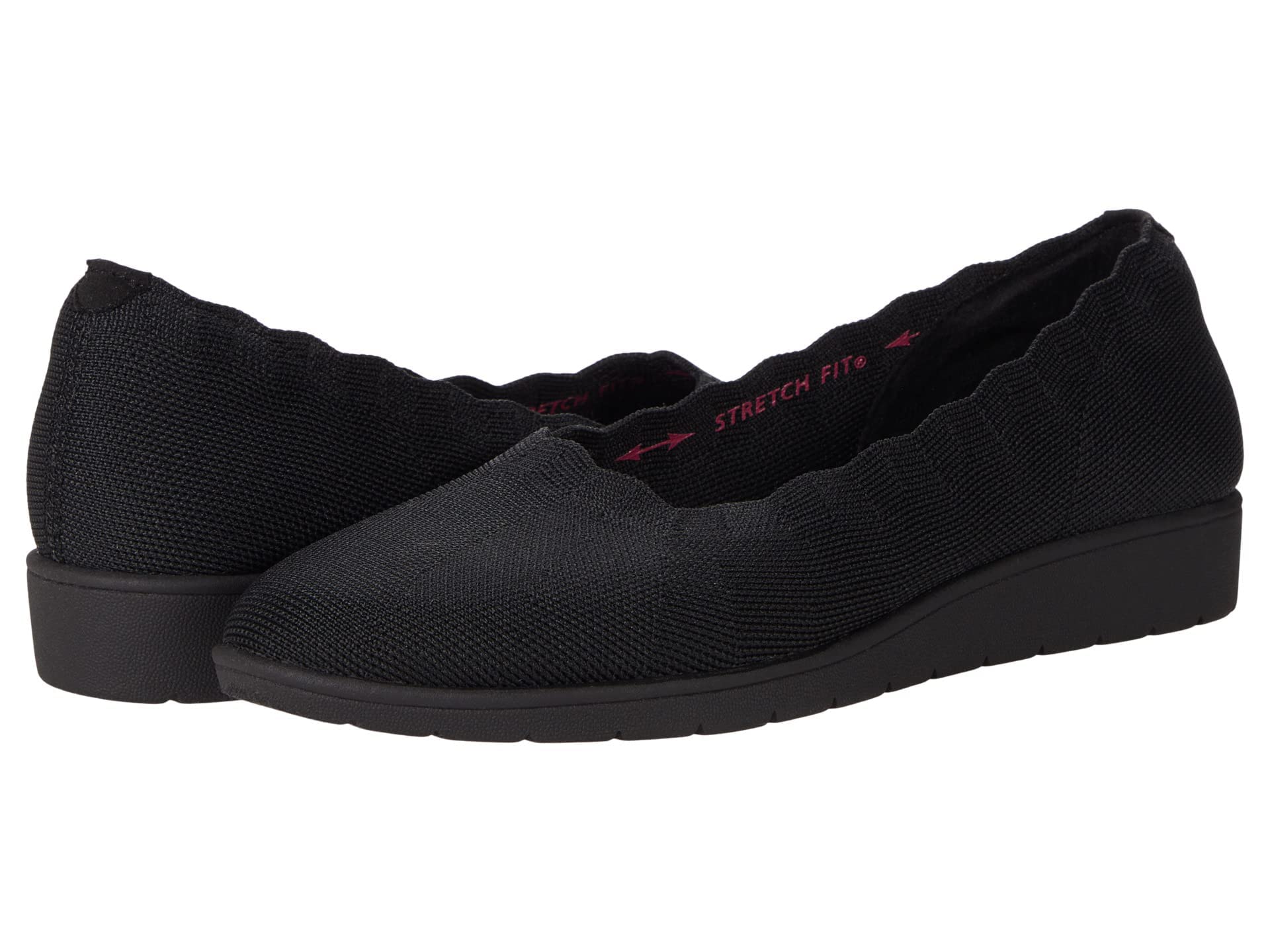 Skechers Modern Comfort Women's Cleo Flex Wedge-Spellbound Ballet Flat, Black/Black, 5