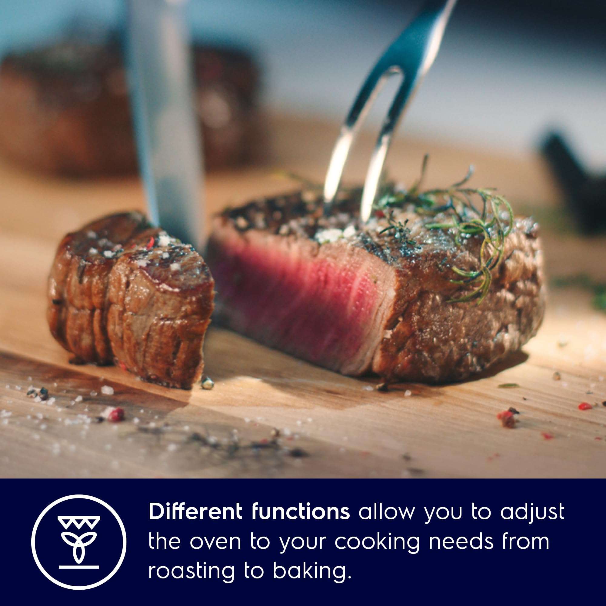 Electrolux 68L 60cm Built-In Oven with 5 Functions, UltimateTaste 300, Glass, Black, KOHLH00KA 5