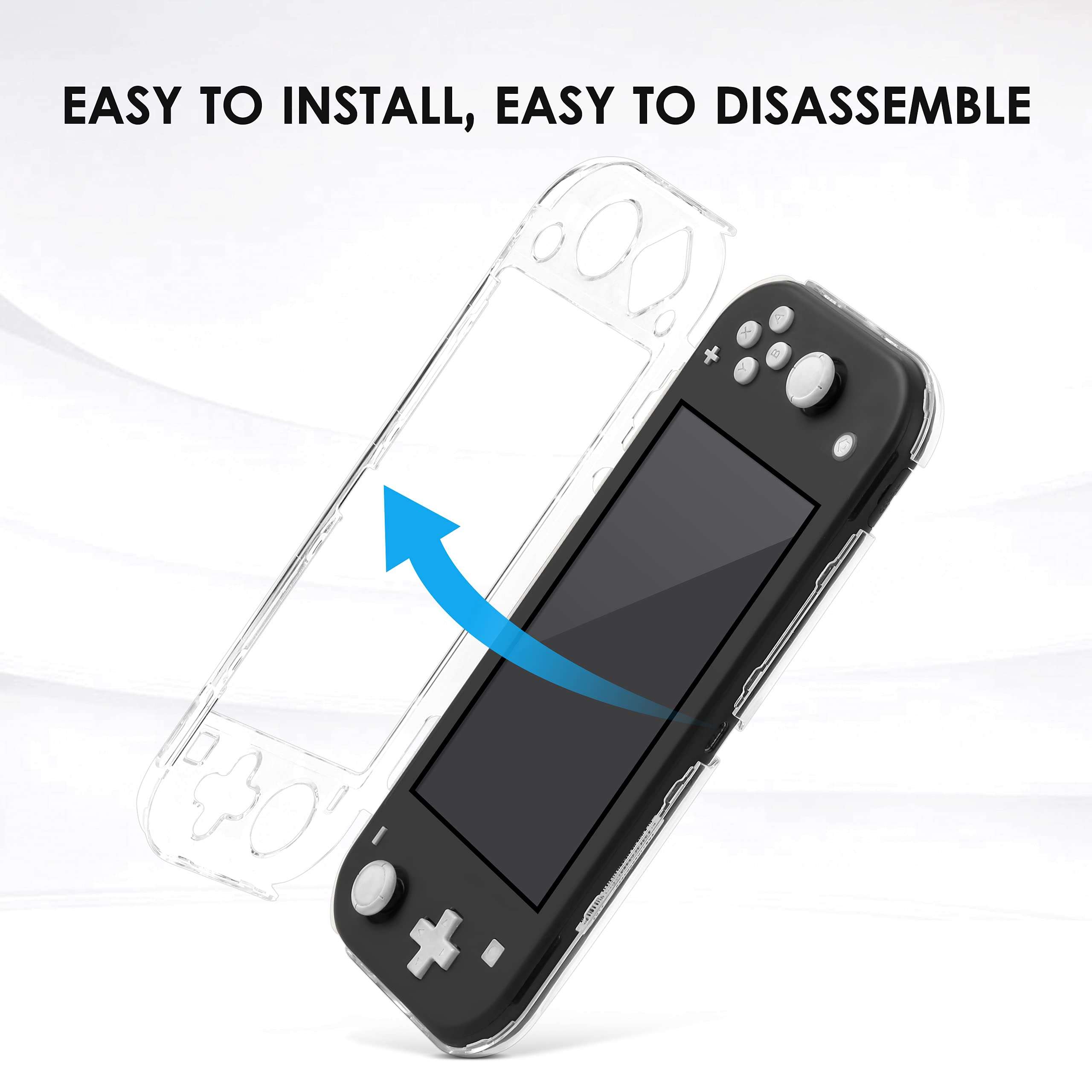 Nintendo Switch Lite Case Xforten Clear Protective Case Cover for Nintendo Switch Lite, HD Clear Case with a Screen Protector 3