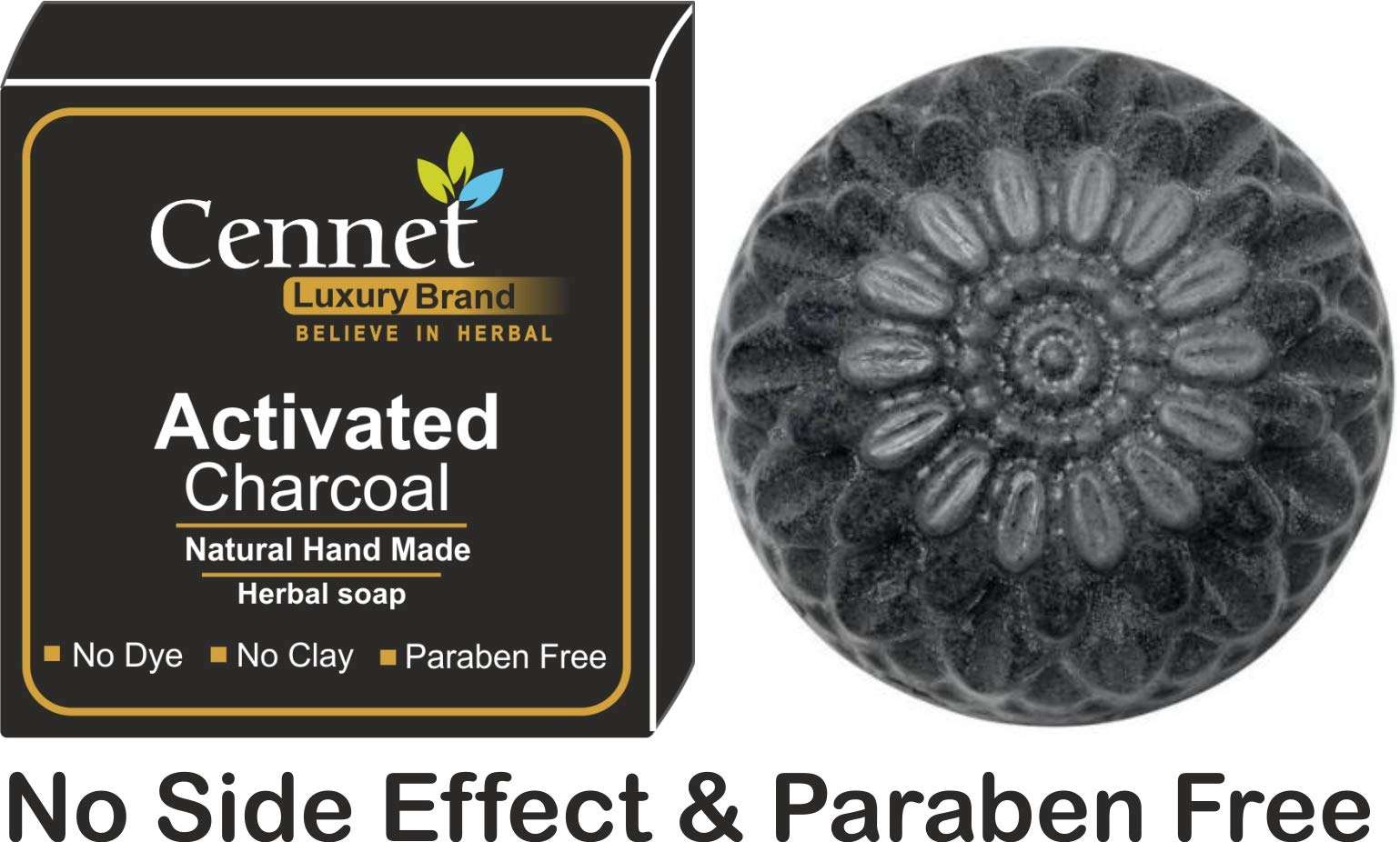 Cennet Activated Charcoal Soap For Women Skin Whitening, Acne, Blackheads, Anti Wrinkle, Pimple Skin Care Soap.( Pack Of 4 ) 4 X 100 g. 5