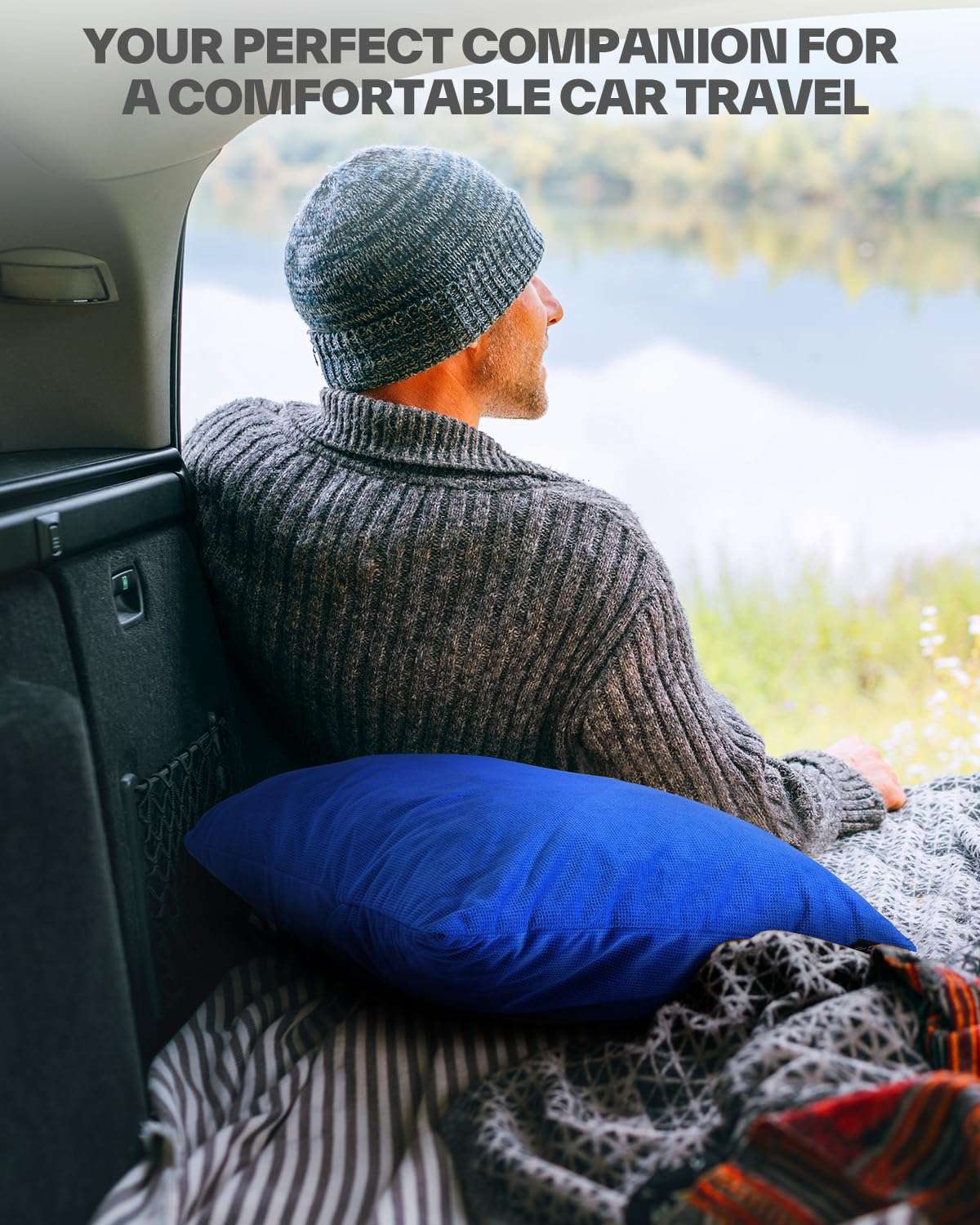 Sportneer Camping Pillow, Small Travel Pillow with Removable Pillow Cover and Storage Bag Camping Essentials and Backpacking Pillow for Airplanes Camping Travel - Small/Medium 6