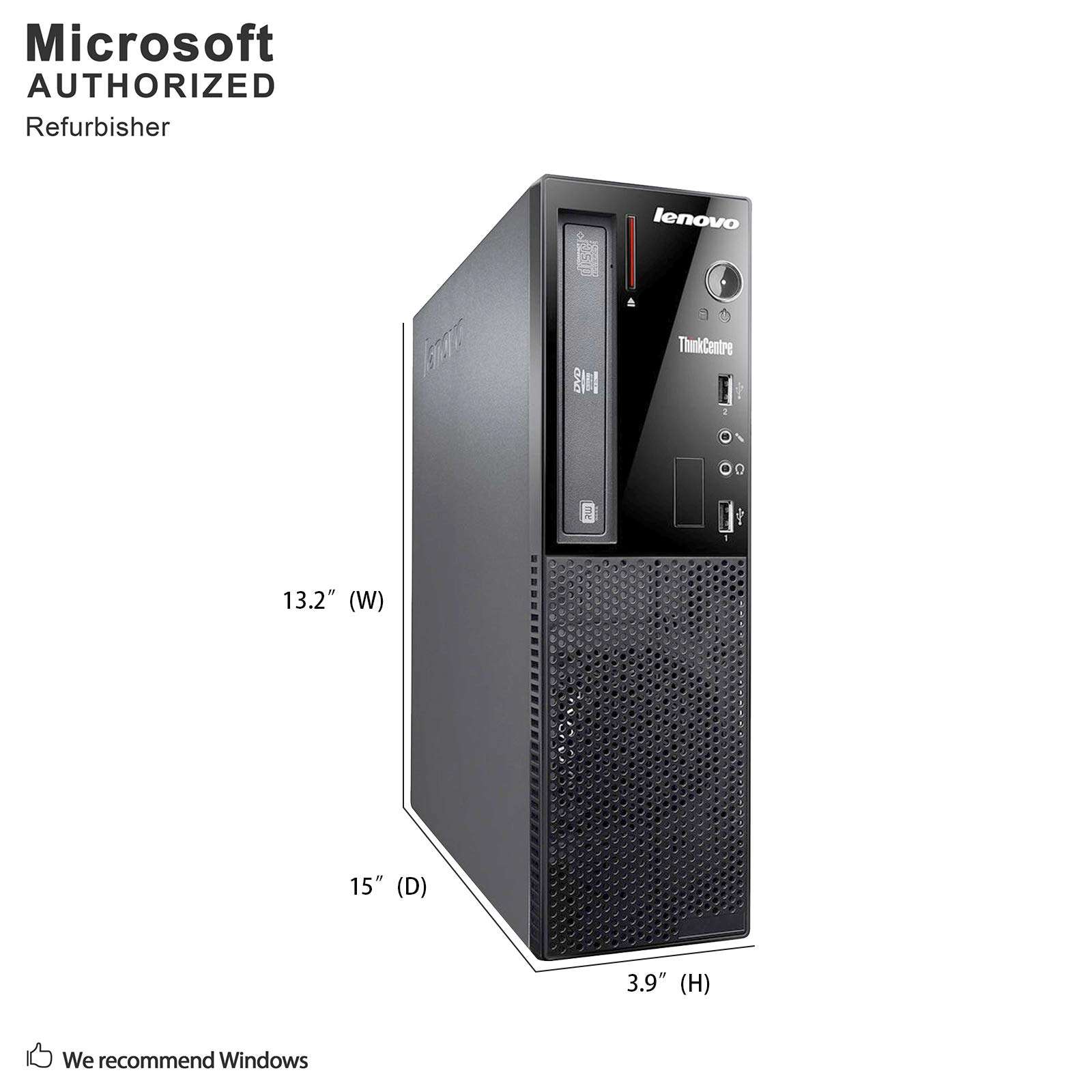 Lenovo ThinkCentre E73 Small Form Factor PC, Intel Core i3-4130 3.4GHz, 8G DDR3, 500G, DVD, Windows 10 Pro 64 Bit-Multi-Language Supports English/Spanish/French(Renewed) 5