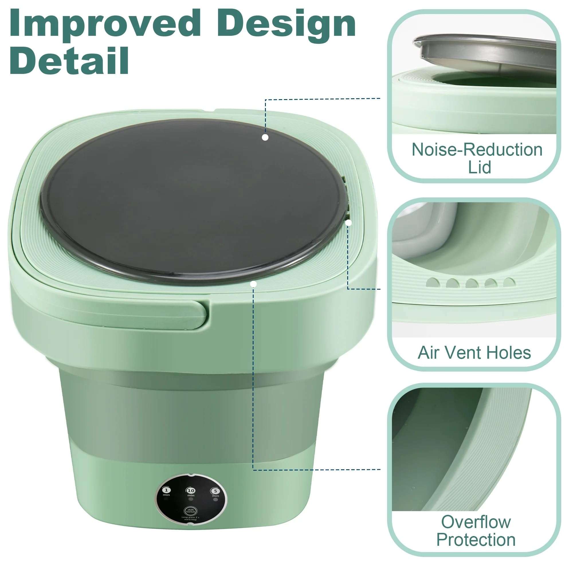 Skyheaven SeMi AuToMaTiC FoLdInG 11L SmAlL MiNi WaShInG MaChInE WiTh DrYeR DeEp CLeAnInG FoR UnDeRwEaR WaShINg MaChInE ClOtHeS WaShEr (Wash2) 6