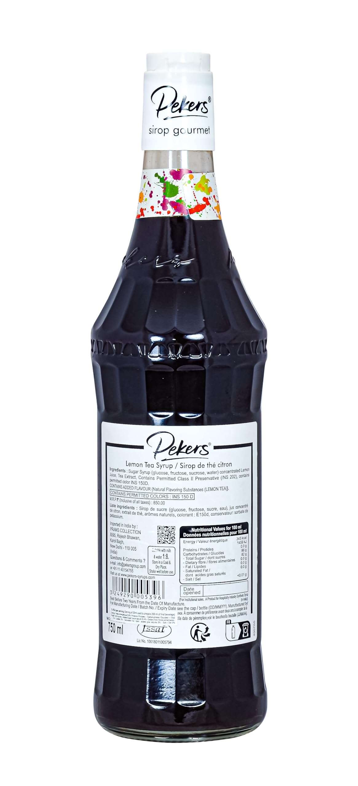 Pekers Lemon Tea Syrup (750 ML), Mocktail Syrup, cocktail syrups, Syrup of Drinks, Cocktail syrup for Vodka, Syrup for Shakes, cocktail juices, summer juice (Lemon Tea) 3