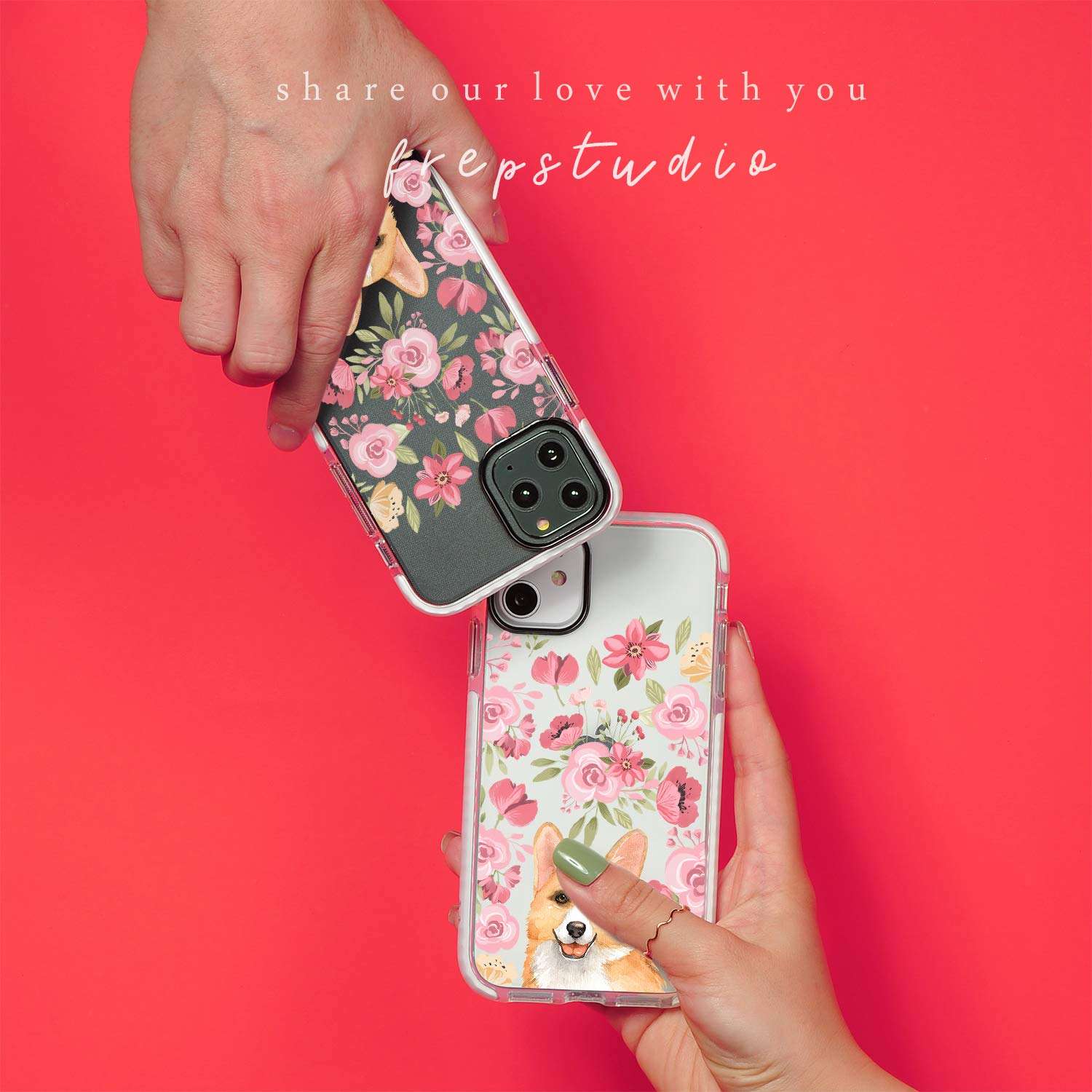 iPhone 11 Clear Case,Cute Corgi With Pink Blooms Flowers Floral Daisy Love Funny Puppy Dog Trendy Hipster Adorable Case for Girls Women Soft Protective Clear Case With Design Compatible for iPhone 11 2