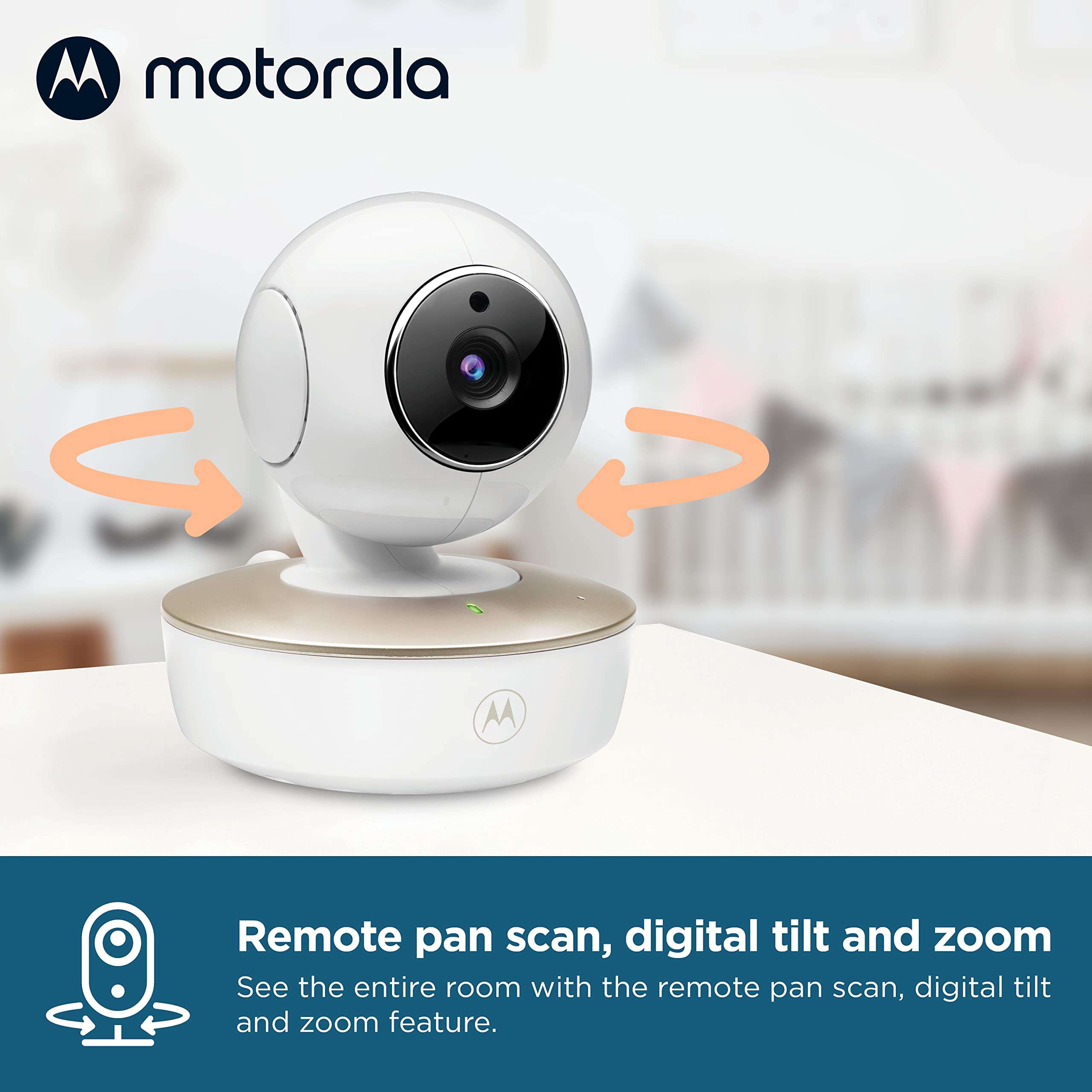 Motorola Nursery Baby Monitor with Camera and Audio, No WiFi Needed VM50G with Temperature Sensor, Remote Zoom & Tilt, Night Vision, 5" Screen, 2-Way Audio, Lullabies 4