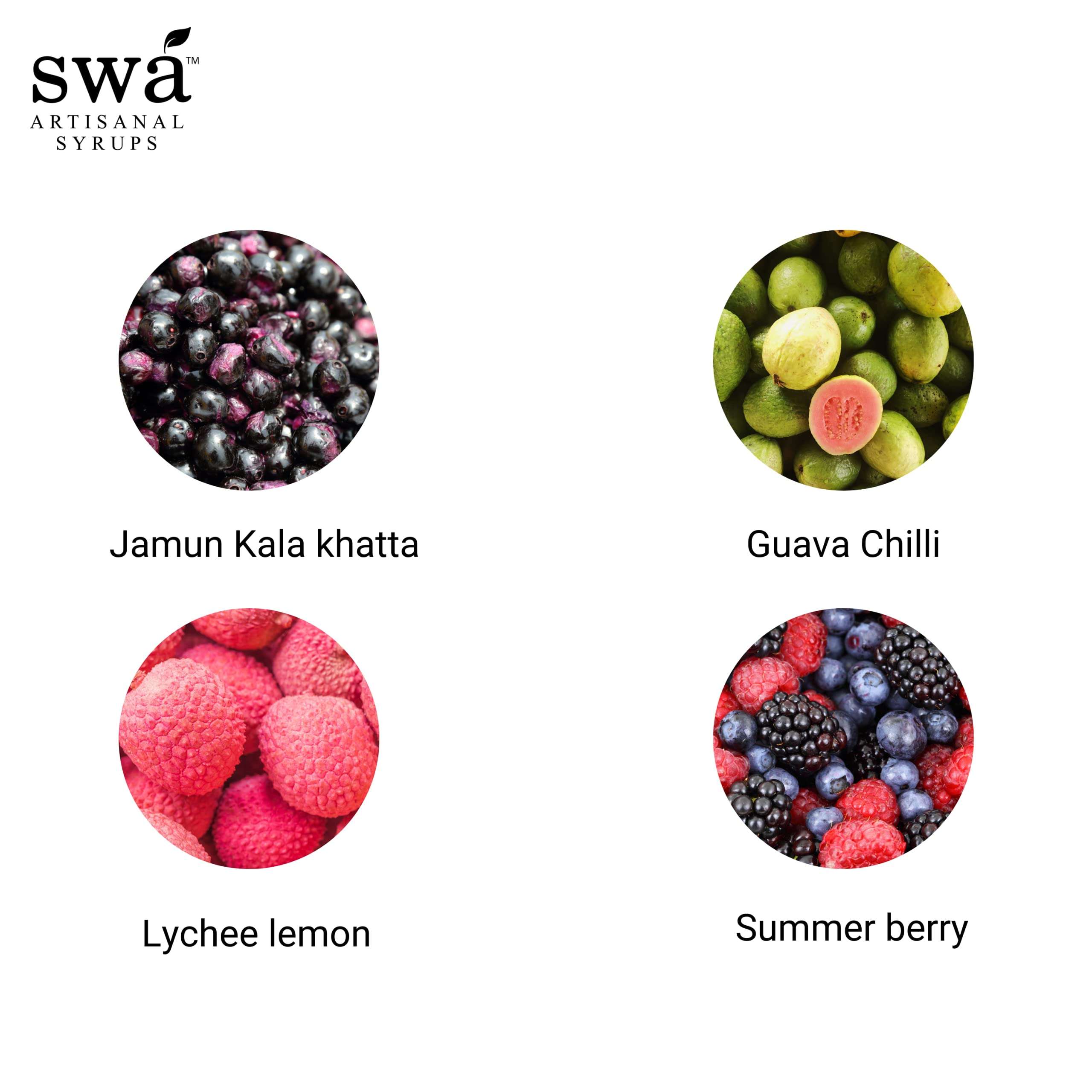 Swa Artisanal Syrups - Vodka Cocktail Mixer Combo Packs - 100% Natural (small) 6