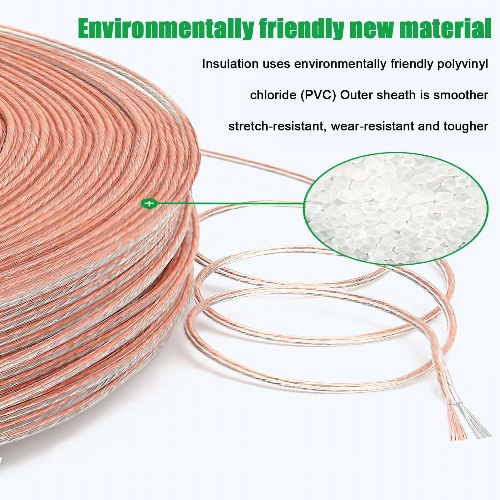 30~26 AWG Electrical Wire Tinned Copper Copper Conductor Wire 30~26 Gauge LED Neon Wire 30 Ft Whole VolumePVC Transparent Cable for Applicable to Smart Home Electronic Devices(30ft 26AWG-2P) 4