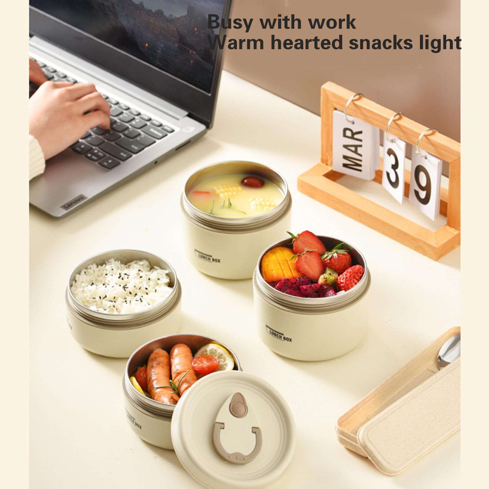 Adult Lunch Insulated Food Box Set Insulated Food Container For Adults Stainless Steel Lunch Box With Storage Bag 6