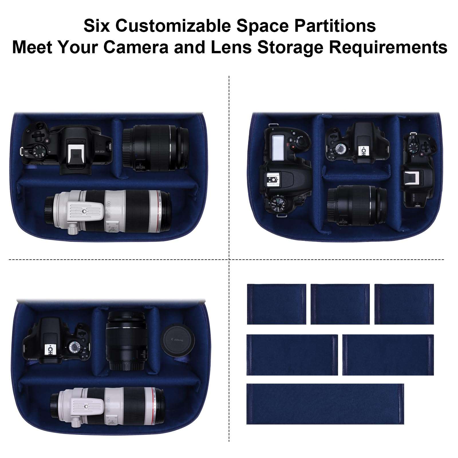 LTGEM Camera Bag Compatible with Canon/Sony/Nikon DSLR Camera, Camera Sling Bag Double-sided Opening for Travel, with Tripod Strap, Shoulder Strap and 6 Divider(Gray) 5