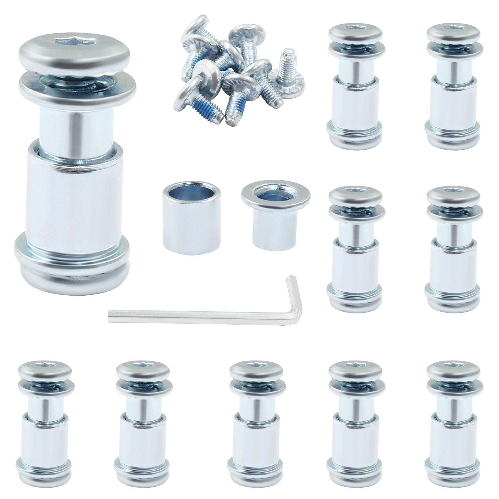 Luomorgo 36 Pcs/1 Set Inline Skate Wheel Axle Spacer Screw, 6mm/15/64" OD Shaft Hex Socket Screw Axles for Roller Skate with M4 Allen Wrench 1