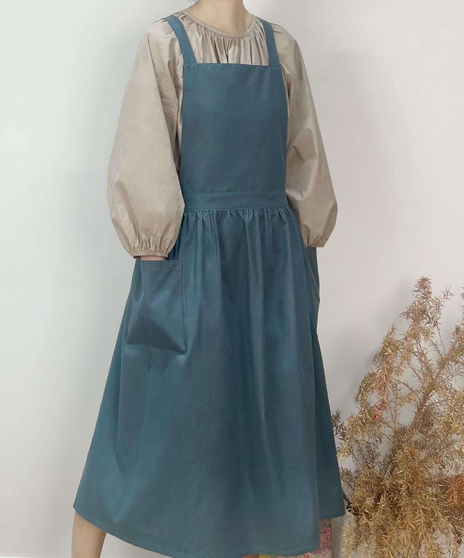 EWMKEODCA Aprons,Cotton Waterproof Pocketed Apron for Women and Men,Waiter and Waitress Server,Chef Accessories and Pottery Tools for Home and Kitchen Gadgets,Cooking,Dog Grooming,100×85 CM 5