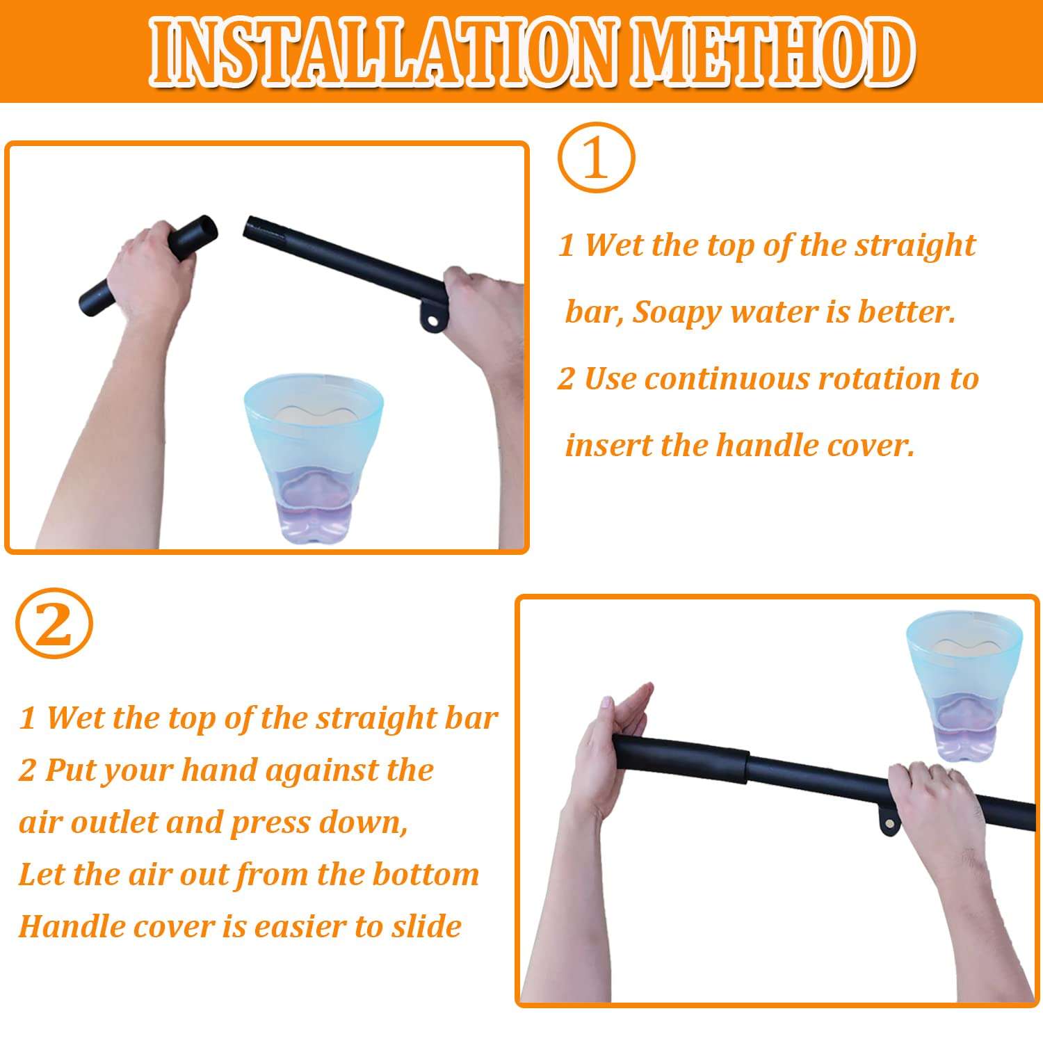 Taeku Tubing Grips Cover, 1 Pair Handle Grips Comfortable Durable NPVC Handlebar Cover for Fitness Lawn Bicycle (18CM) 4