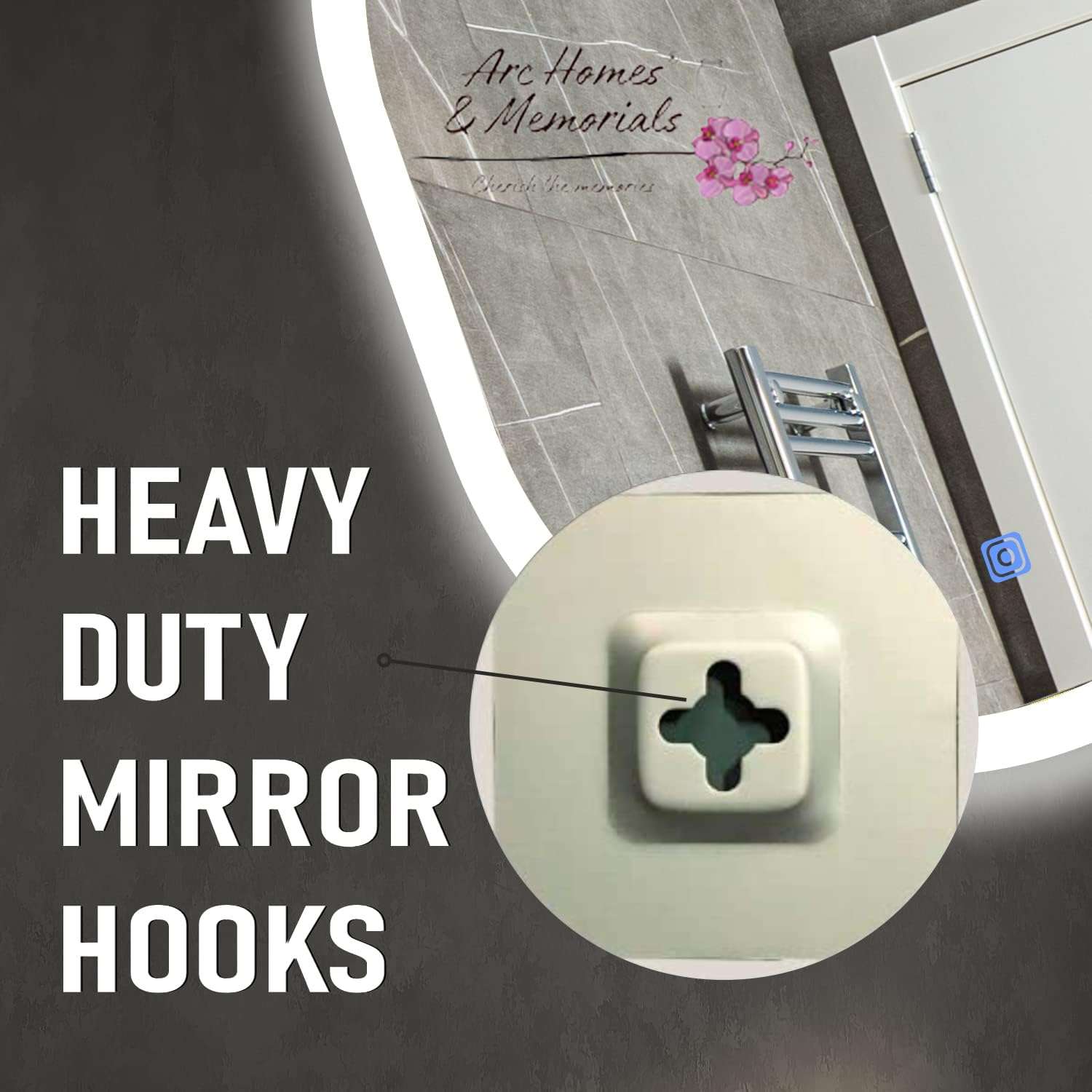 ARC homes Premium Wall Mounted Frameless Rectangular Glass Mirror for Bathroom Living Room Washbasin Mirror | Wall Mirror for Home (23 x 38 cms) 4