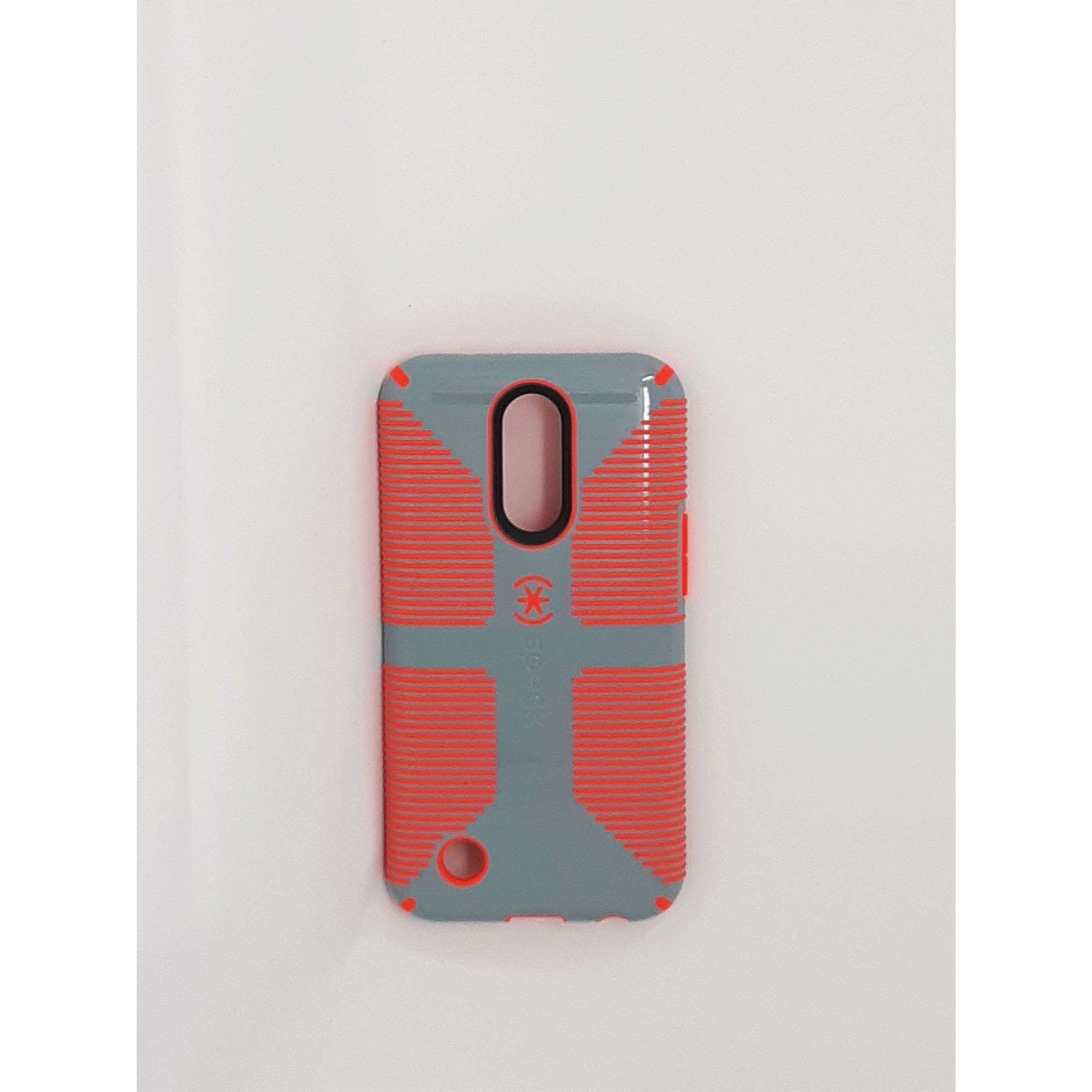 Speck Products CandyShell Grip Cell Phone Case for LG K20 V - Nickel Grey/Warning Orange 1