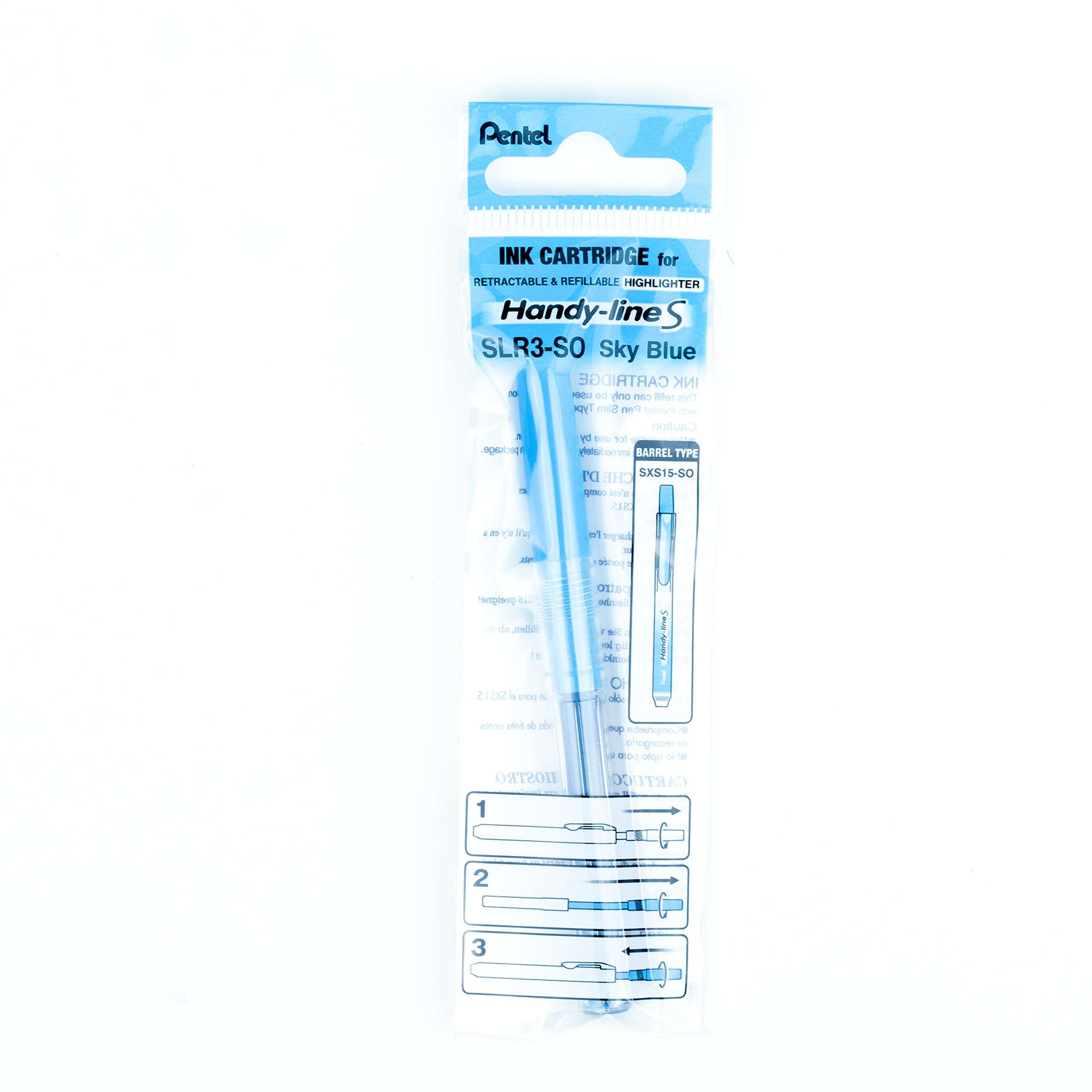 Pentel Refill For Handy-Line S Highlighter, Sky Blue Ink, Box of 12 (SLR3-S) 1