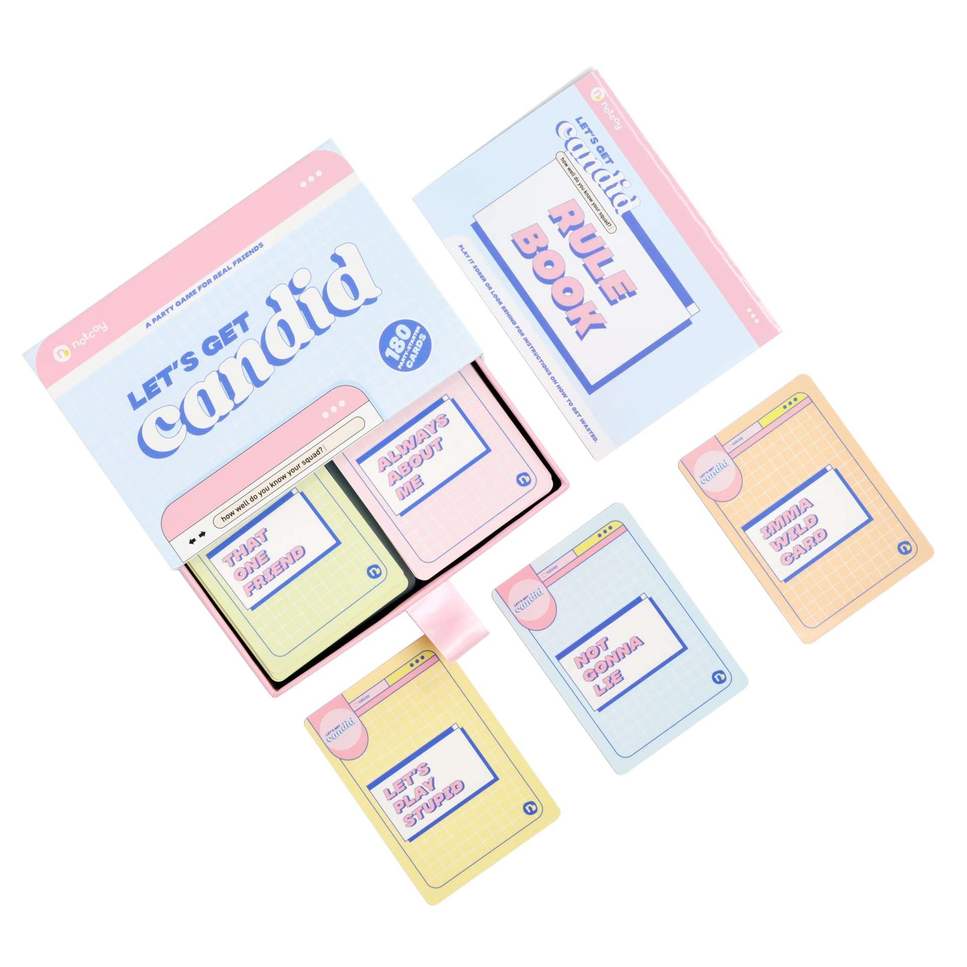 Notcoy Playing Card Game with 180 Party-Starter Cards, Let's Get Candid Party Game for real friends 1