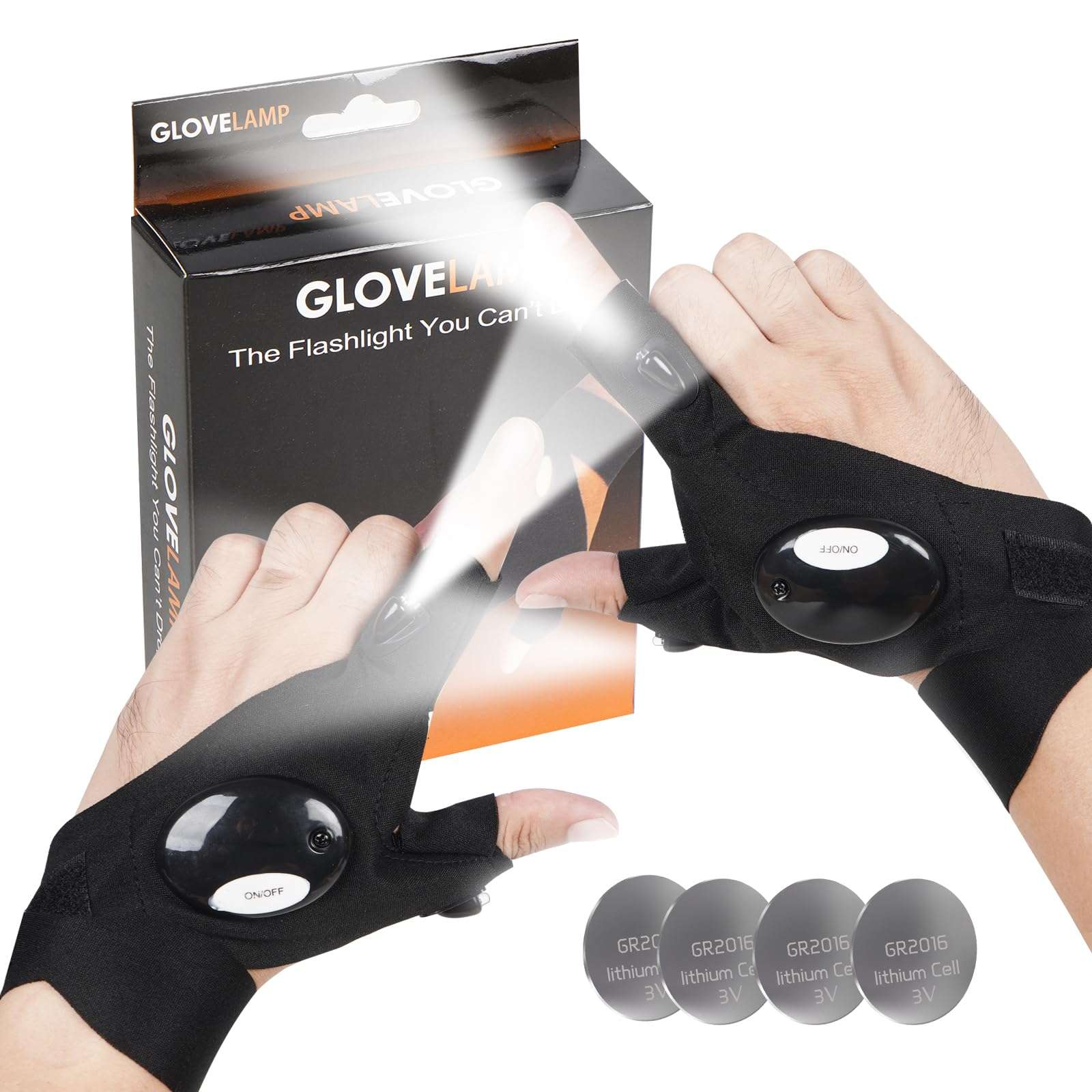 Grace Marci LED Flashlight Gloves, Day Gifts for Man Boyfriend Husband Dad, Unique Man Gifts, Cool Gadget for Repairing Cars, Survival Camping Hiking Rescue Tool LED Gloves Flashlight