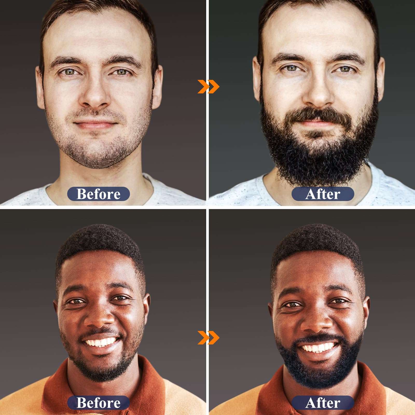 MALE GOD Beard Growth Kit, Beard Kit W/Beard Growth Oil (2 Bottles), Beard Balm, Beard Comb, Massager for Spot/Patchy Beard, Christmas Gifts for Men Him Boyfriend Husband 4