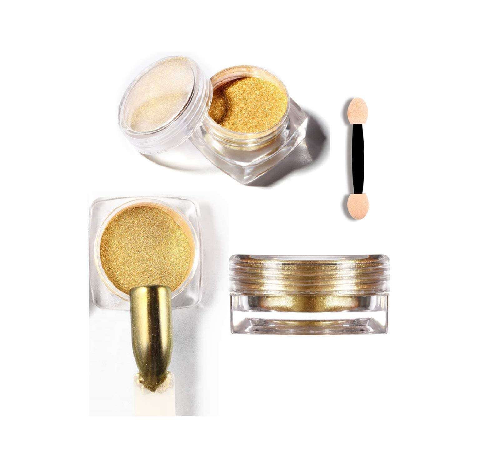 Yinikiz Nail Art Chrome Powder Nail Gel Glitter Manicure (Gold, 10 gram) 1