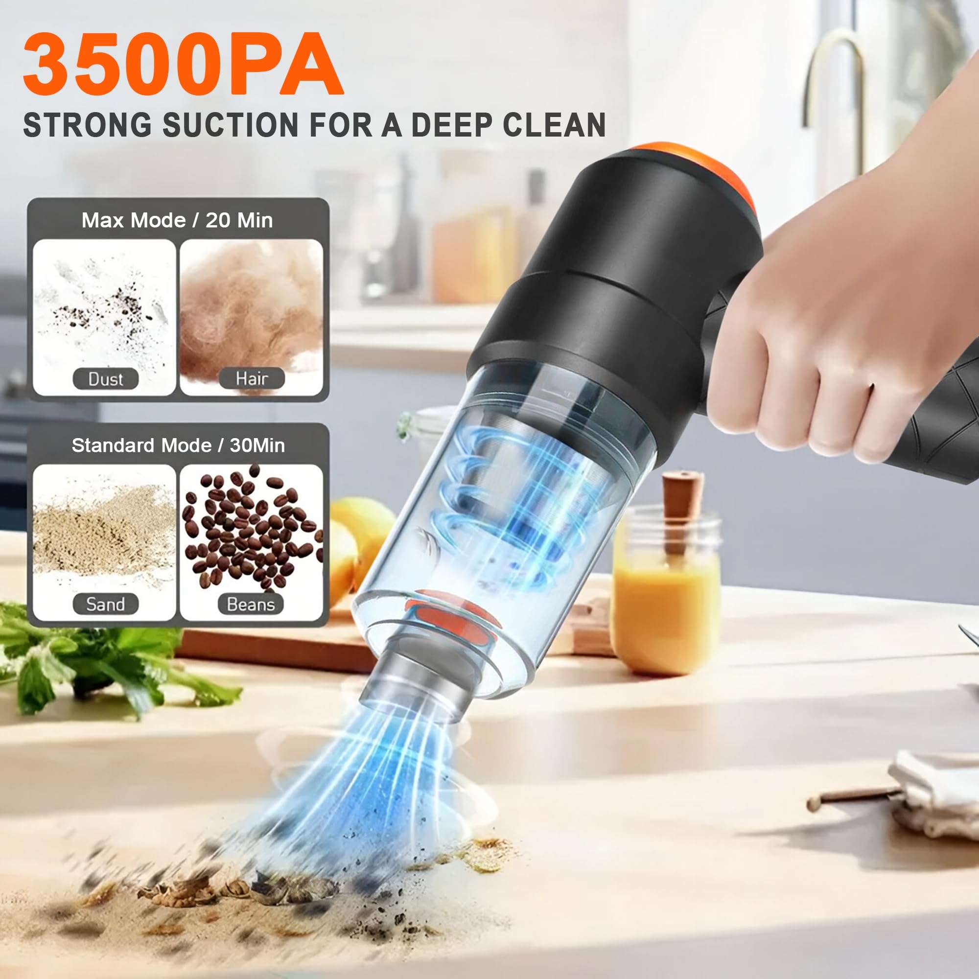 TEXUM TVC-A50D Vacuum Cleaner, Portable High Power Brush Motor Vacuum Cleaner. Powerful Suction - for Car, Pet Hair and Home Cleaning.. 3