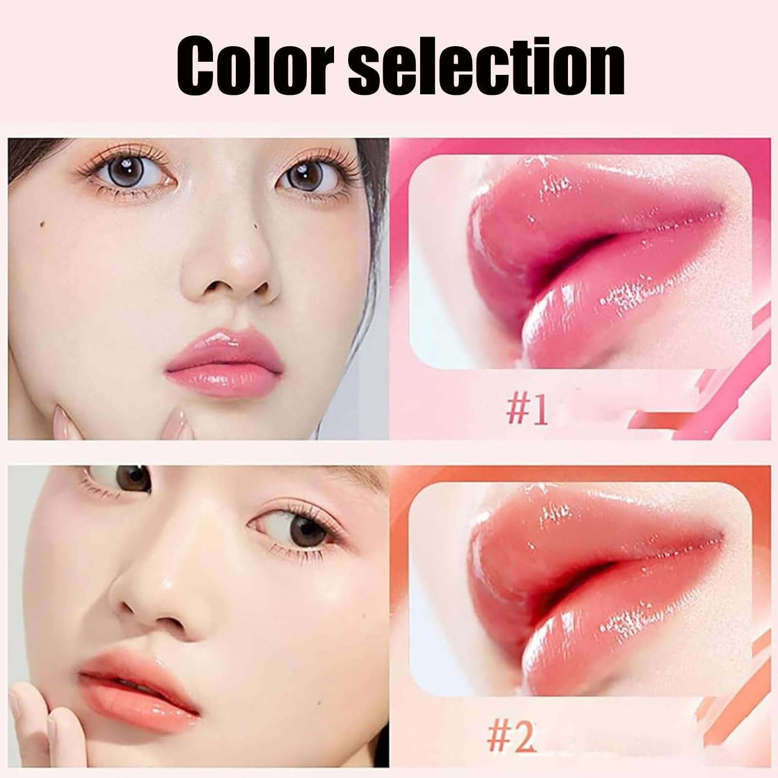 HANJILIAN Moisturizing Color Changing Lip Balm, Beautyfeb Color Changing Lip Plumping Essence Oil, Lip Moisturizer, Non-Sticky Long Lasting Tinted Lip Oil Lip Care (01+02) 5