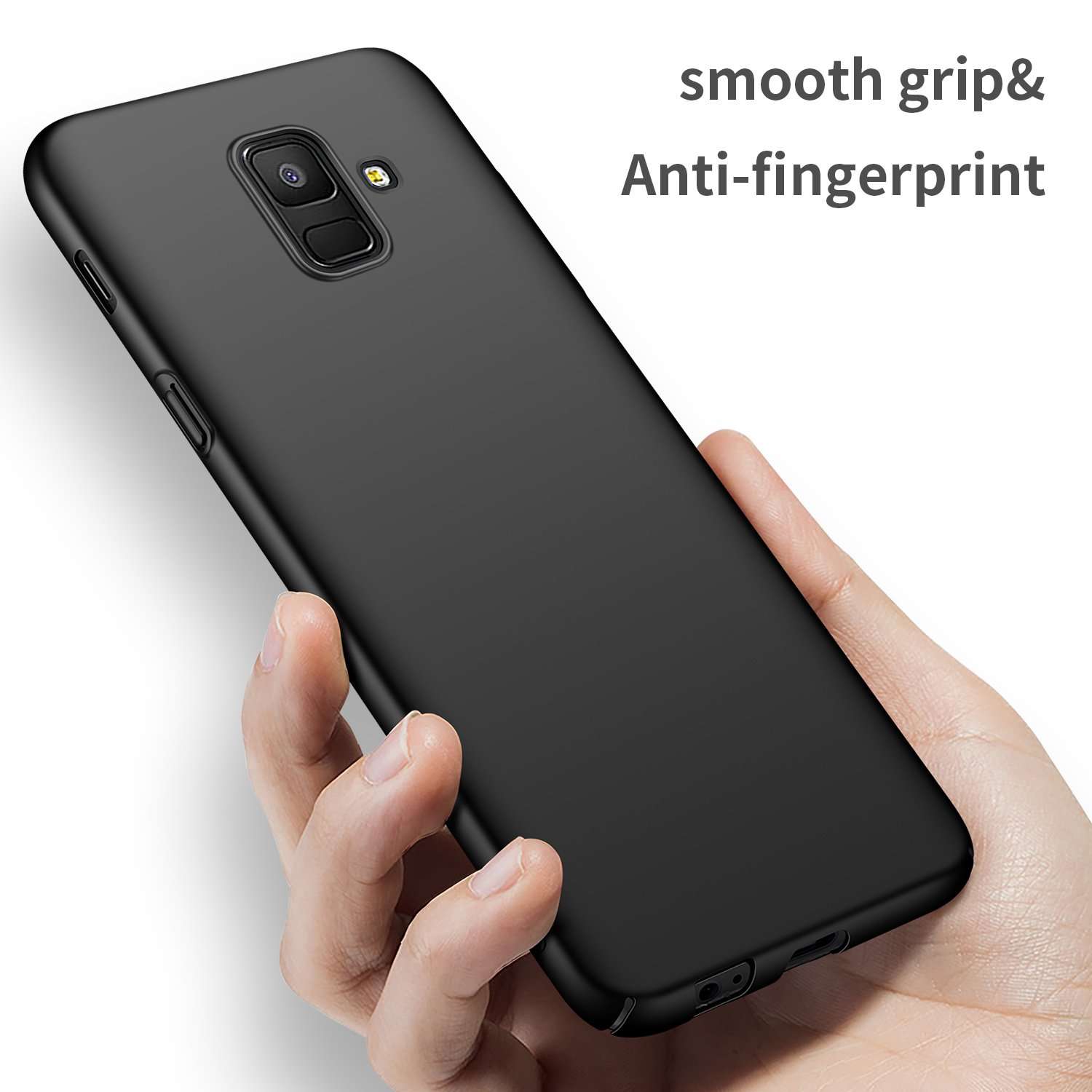Kqimi Case for Samsung Galaxy A6, Slim Matte Premium Material Full Protection Cover for Samsung Galaxy A6 2018 (Black) 4