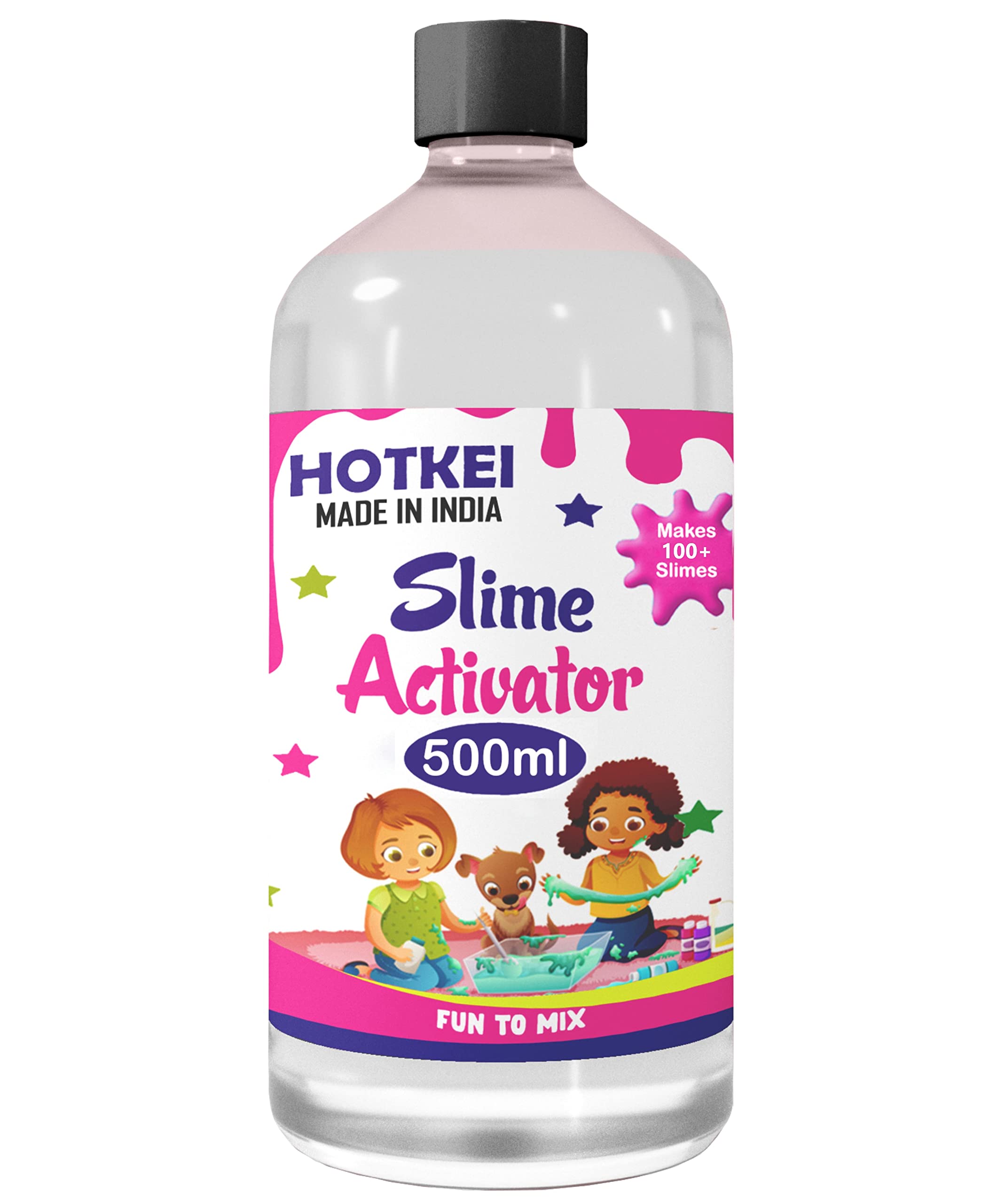 HOTKEI (500 ml) Slime Activator DIY Magic Toy Jelly Putty Making kit Set Borax Slime Activator Liquid Gel Toy for Boys Girls Kids for Making Slime at Home