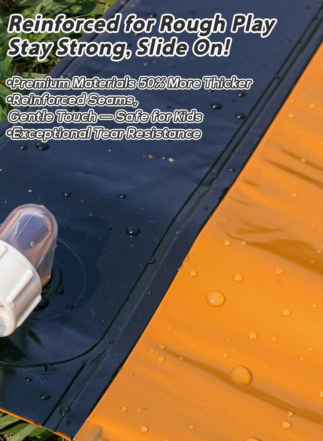 Slip and Water Slip，Slip Water Slide for Kids Backyard 17ft*3 Lane Orange,Summer Toys for Kids Outdoor with Sprinkler and 3 Bodyboards 5